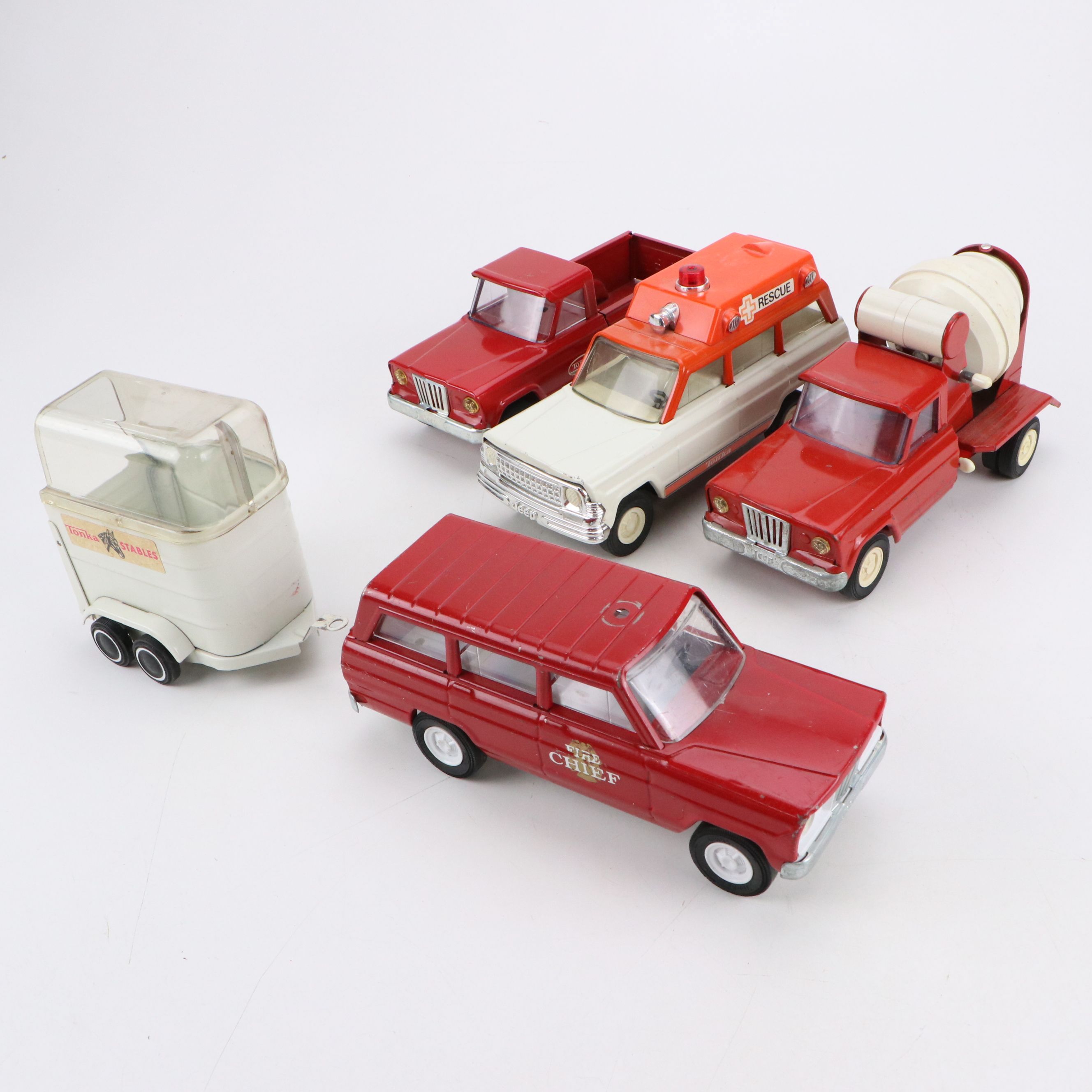 Tonka "Jeep Wagoneer Rescue Ambulance" and More Toy Trucks, 1960s-1970s