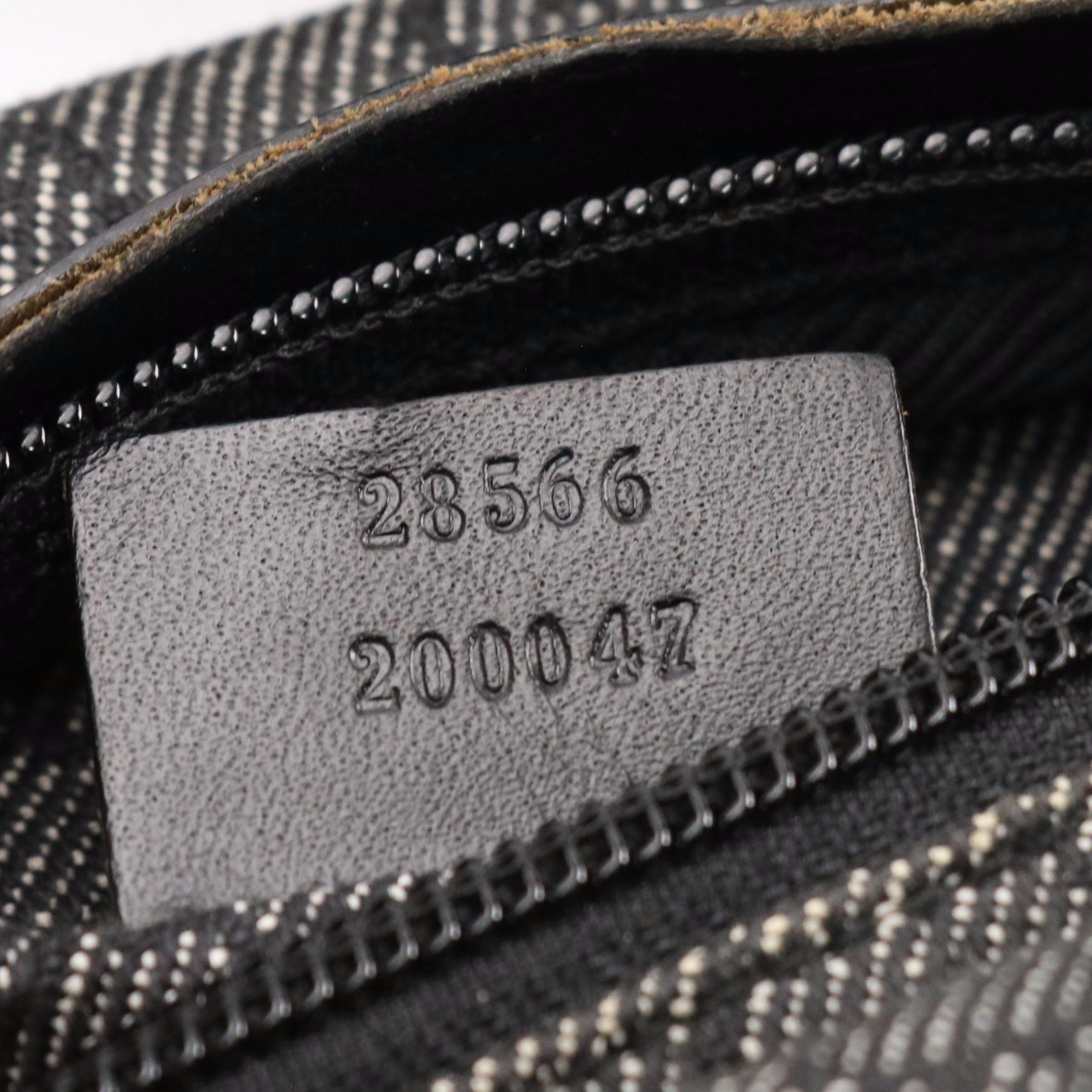 Gucci Double Pocket Belt Bag in Black GG Canvas and Leather