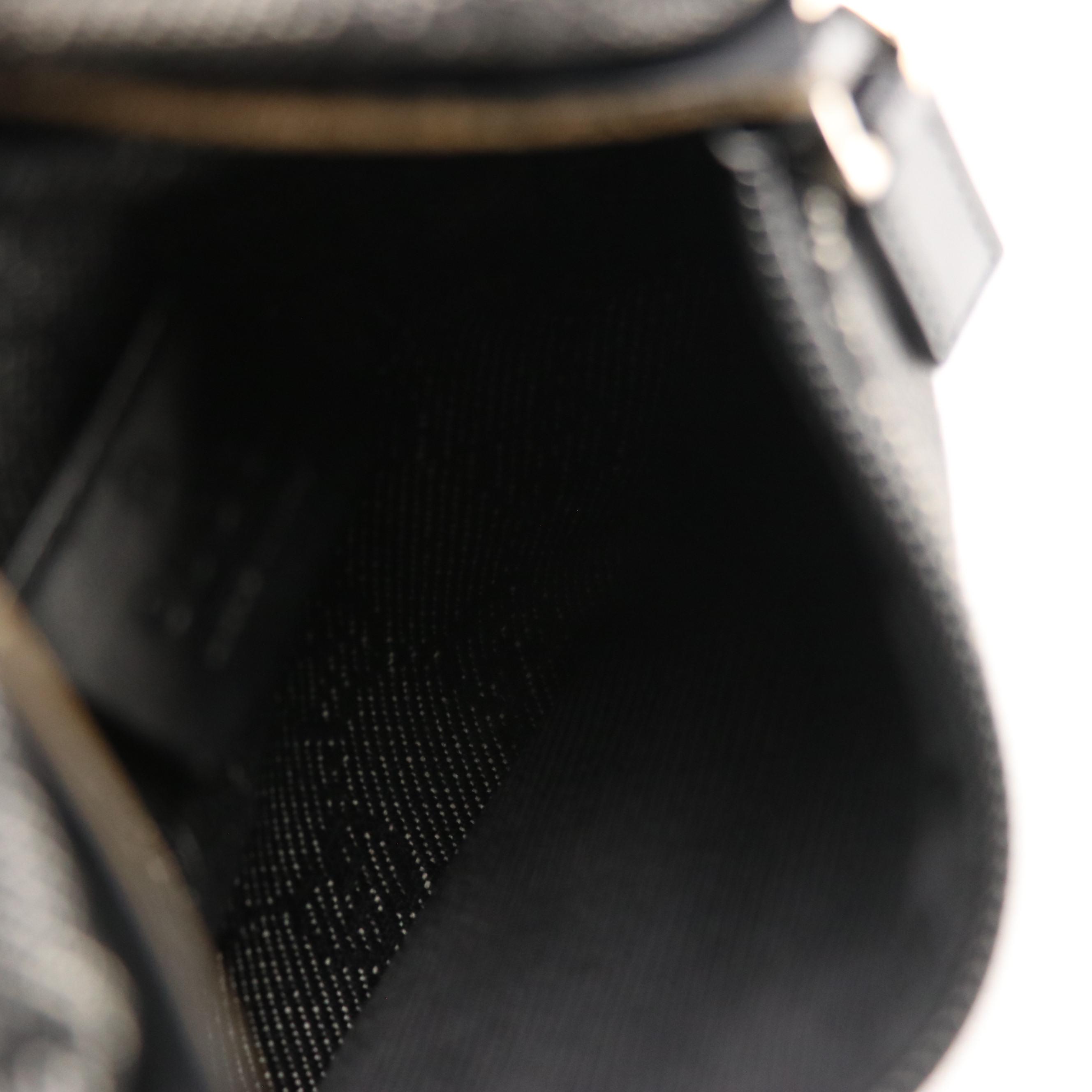 Gucci Double Pocket Belt Bag in Black GG Canvas and Leather