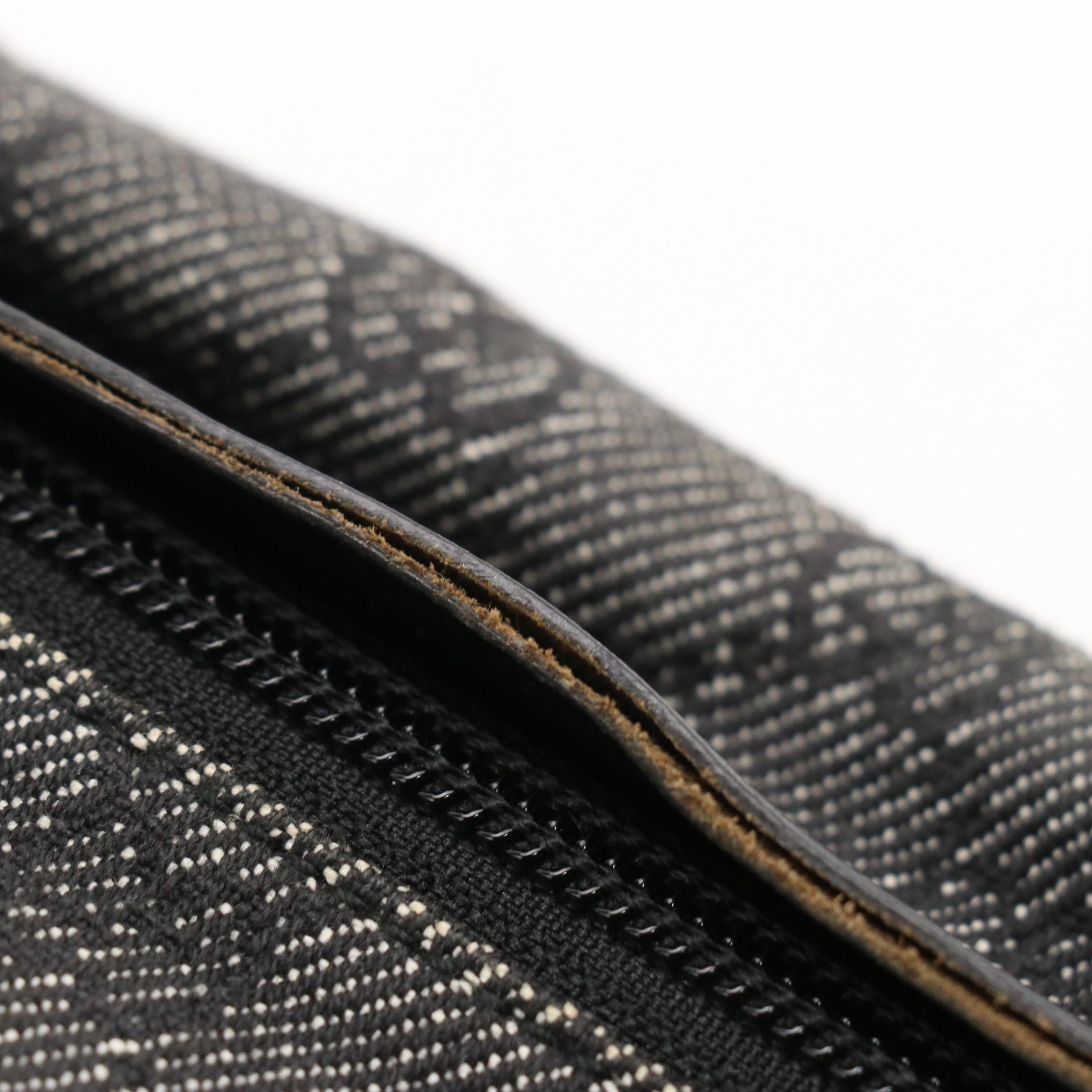 Gucci Double Pocket Belt Bag in Black GG Canvas and Leather