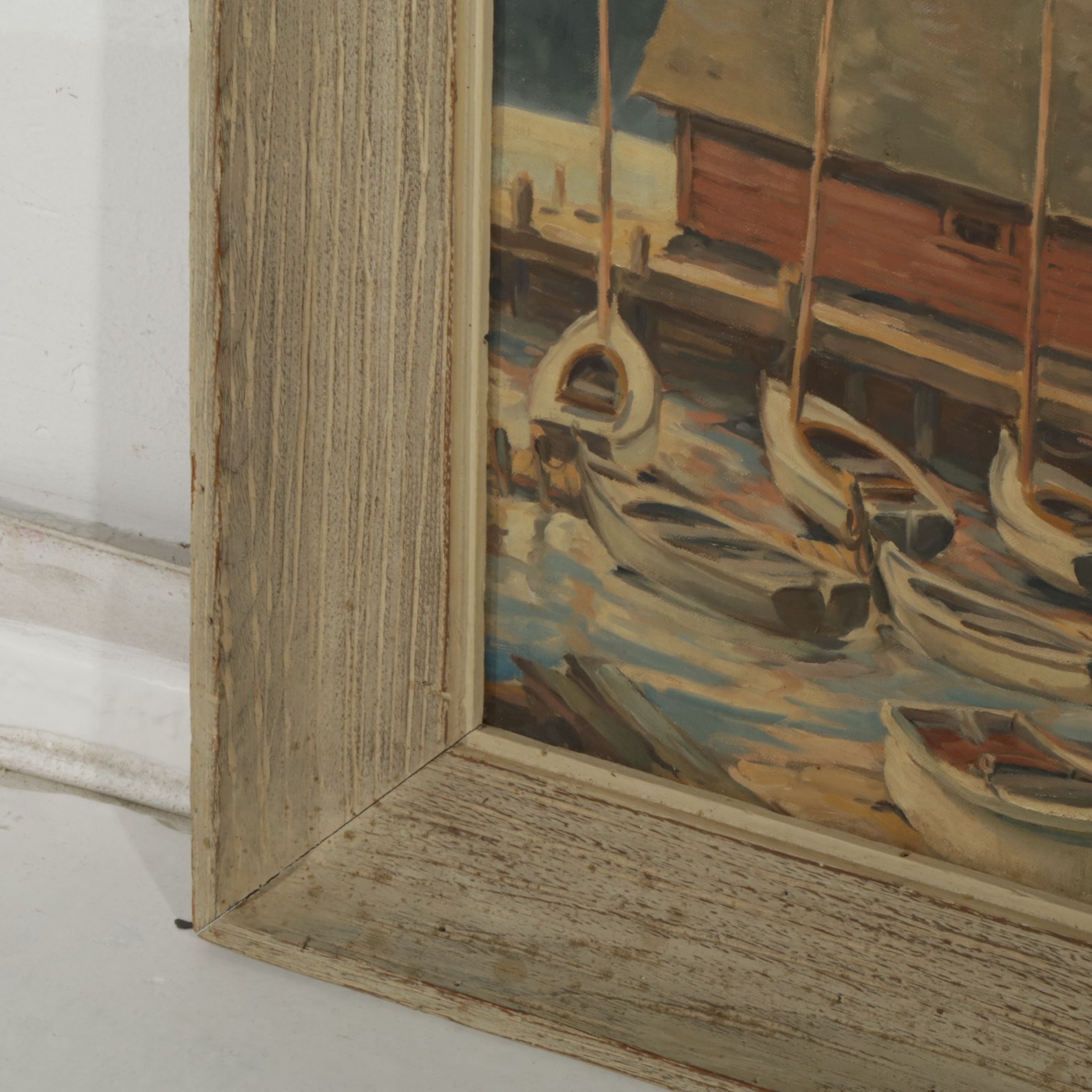 Dan Burne Jones Oil Painting "Anderson Boathouse & Dock - Ephraim, Wisconsin"