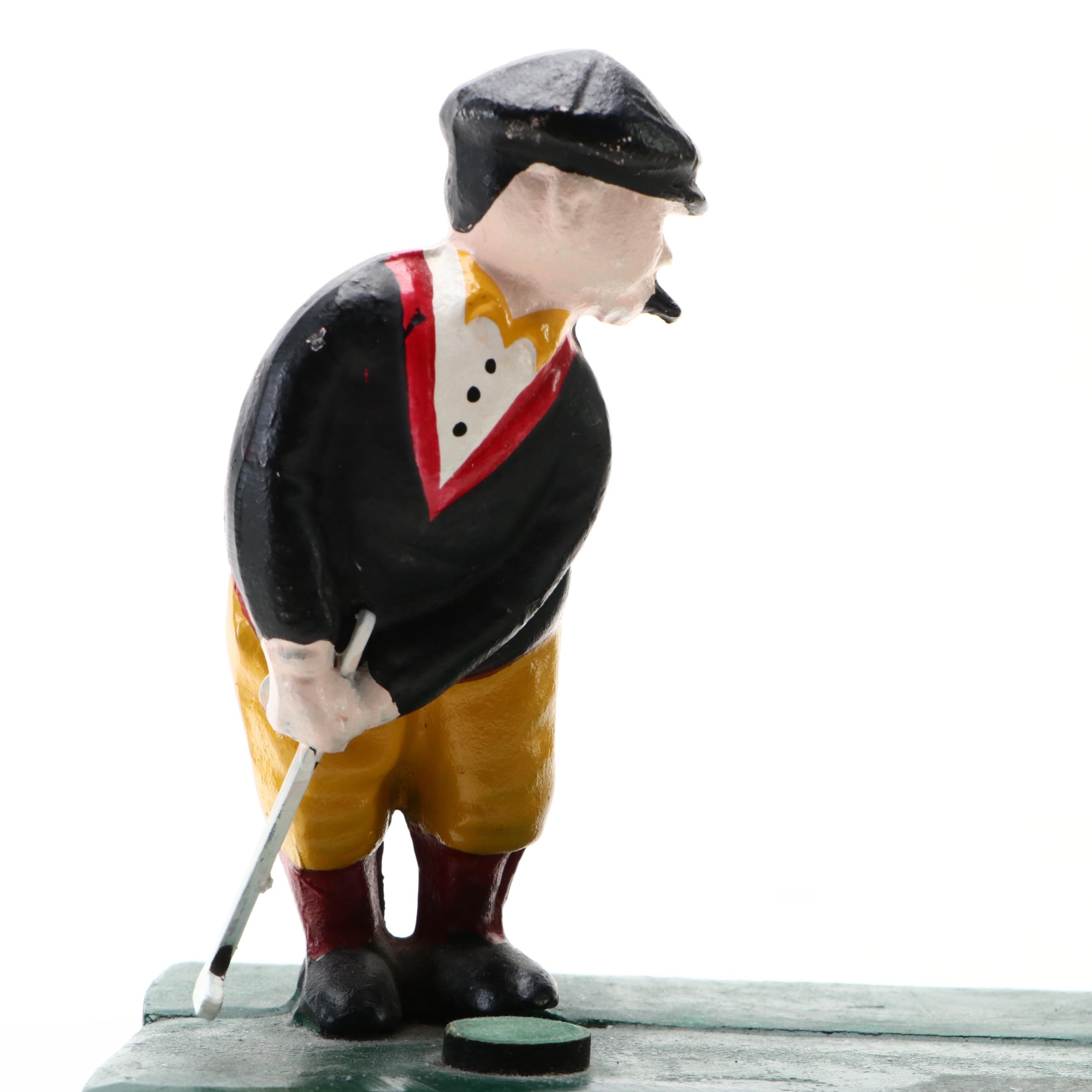 Upper Deck Cast Iron Golfer Bank