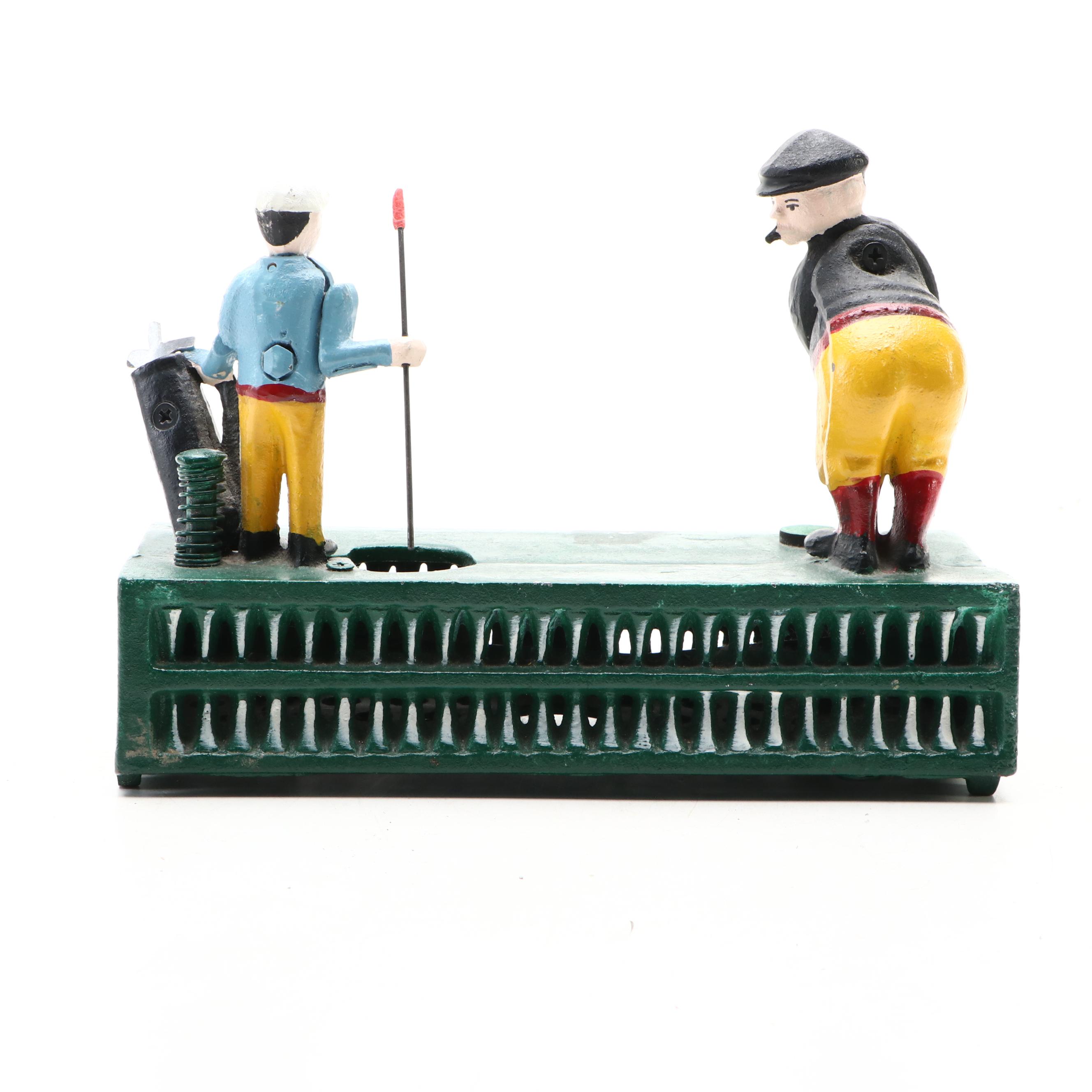 Upper Deck Cast Iron Golfer Bank