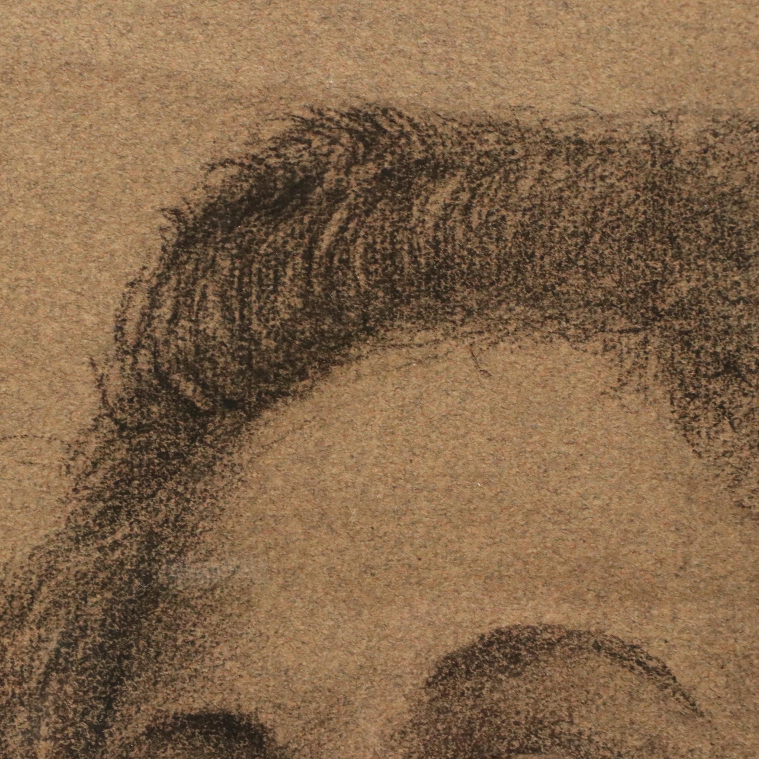 Bernard LePoris Graphite Drawing Portrait of Young Woman, 1937