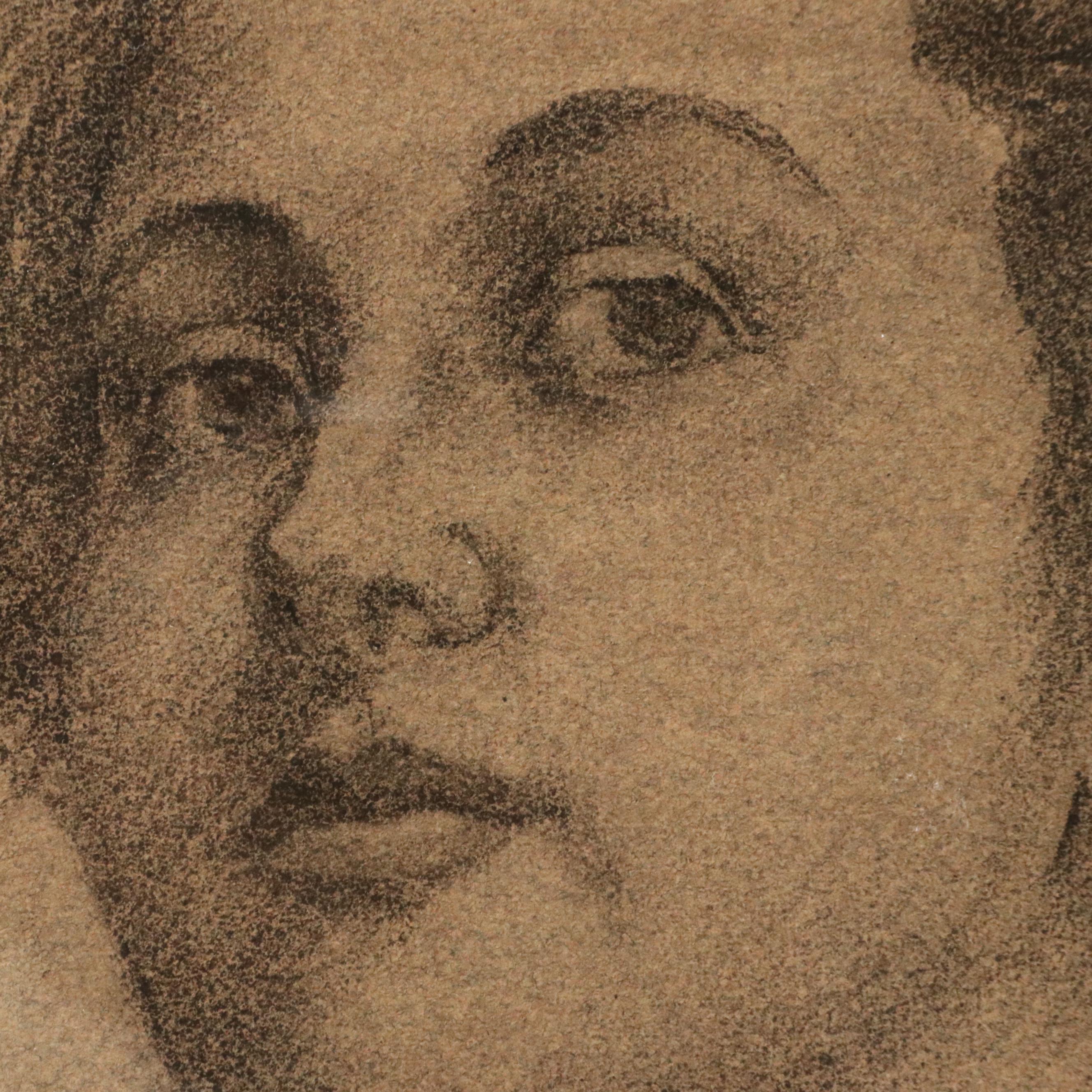 Bernard LePoris Graphite Drawing Portrait of Young Woman, 1937