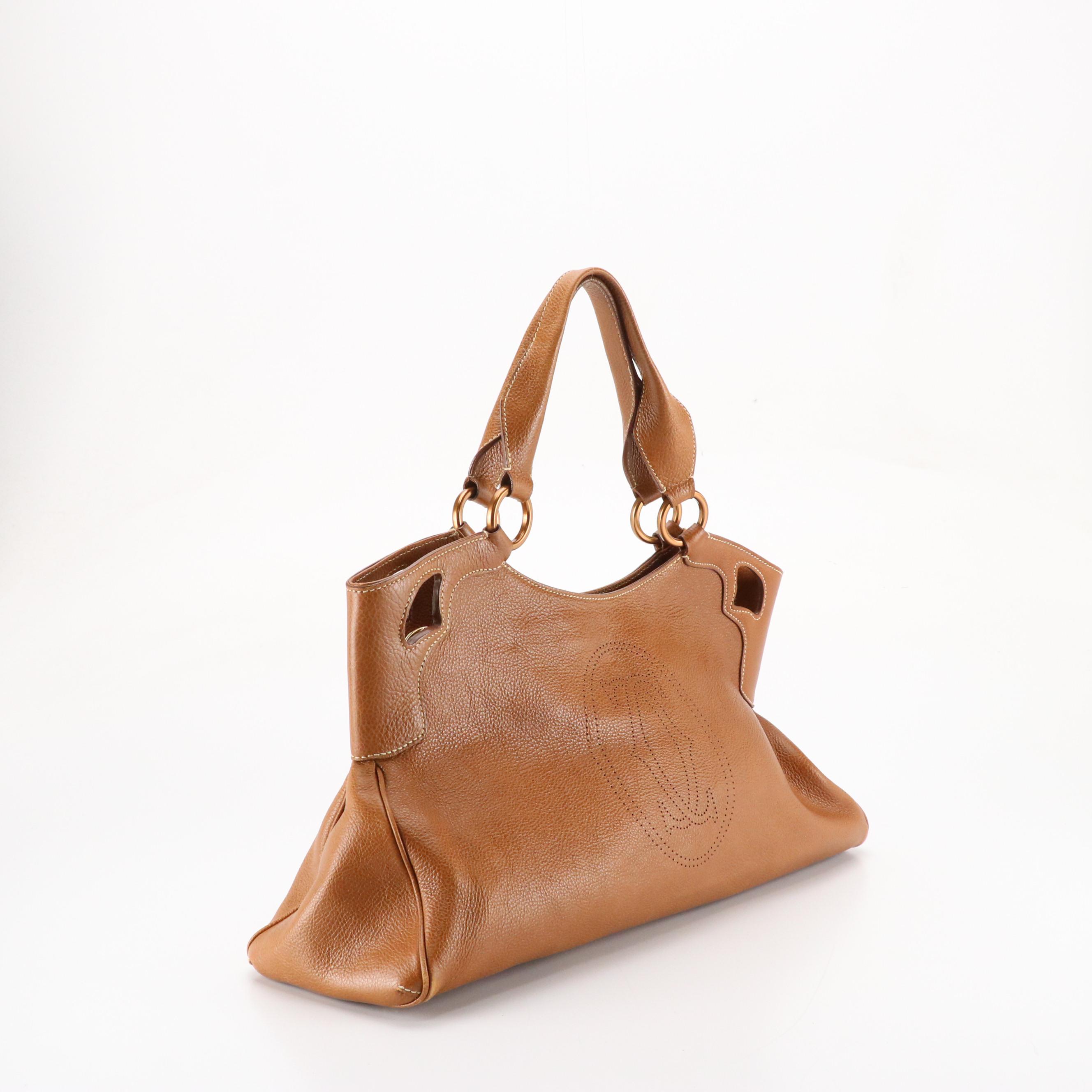 Cartier Marcello de Cartier Shoulder Bag in Brown Grained Leather