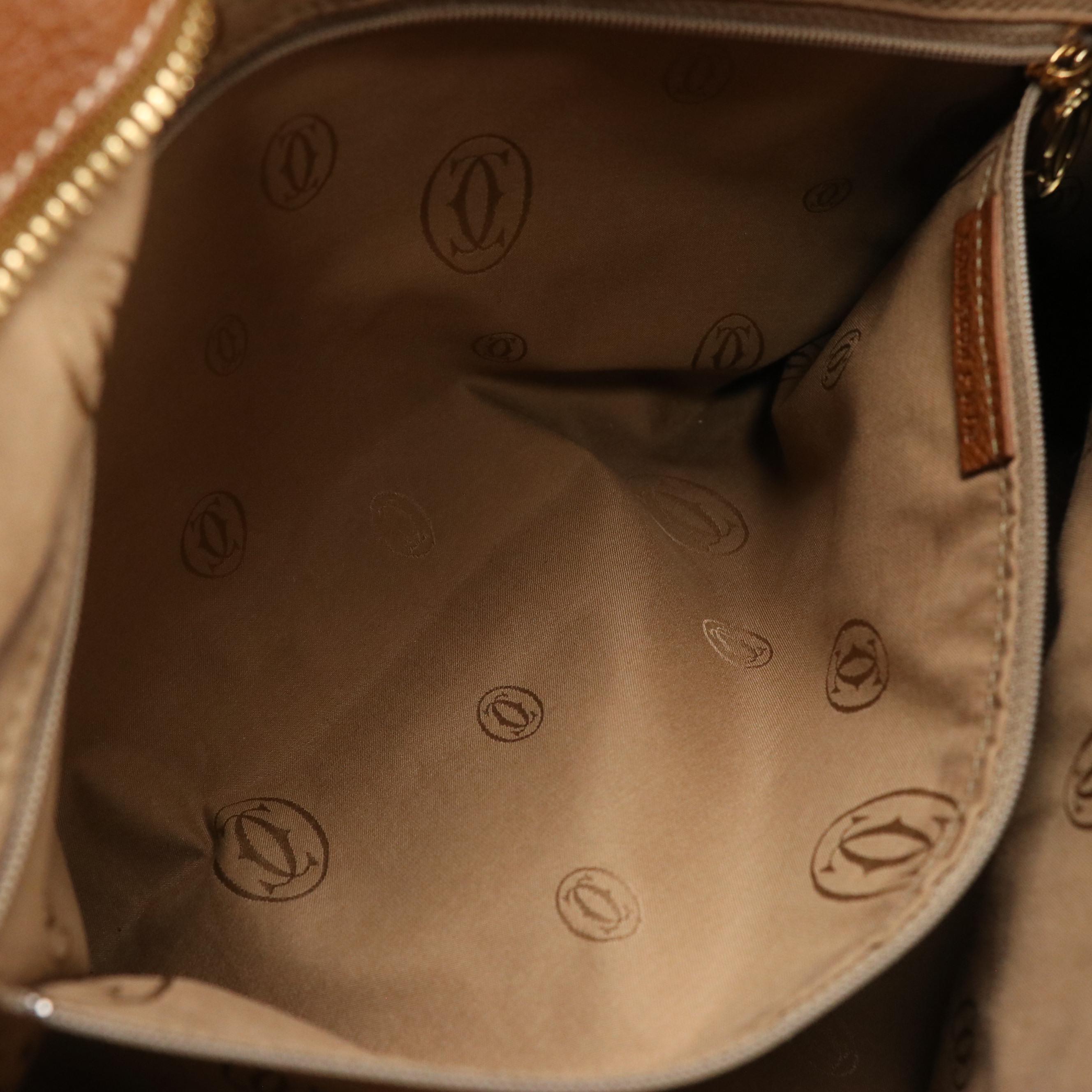 Cartier Marcello de Cartier Shoulder Bag in Brown Grained Leather