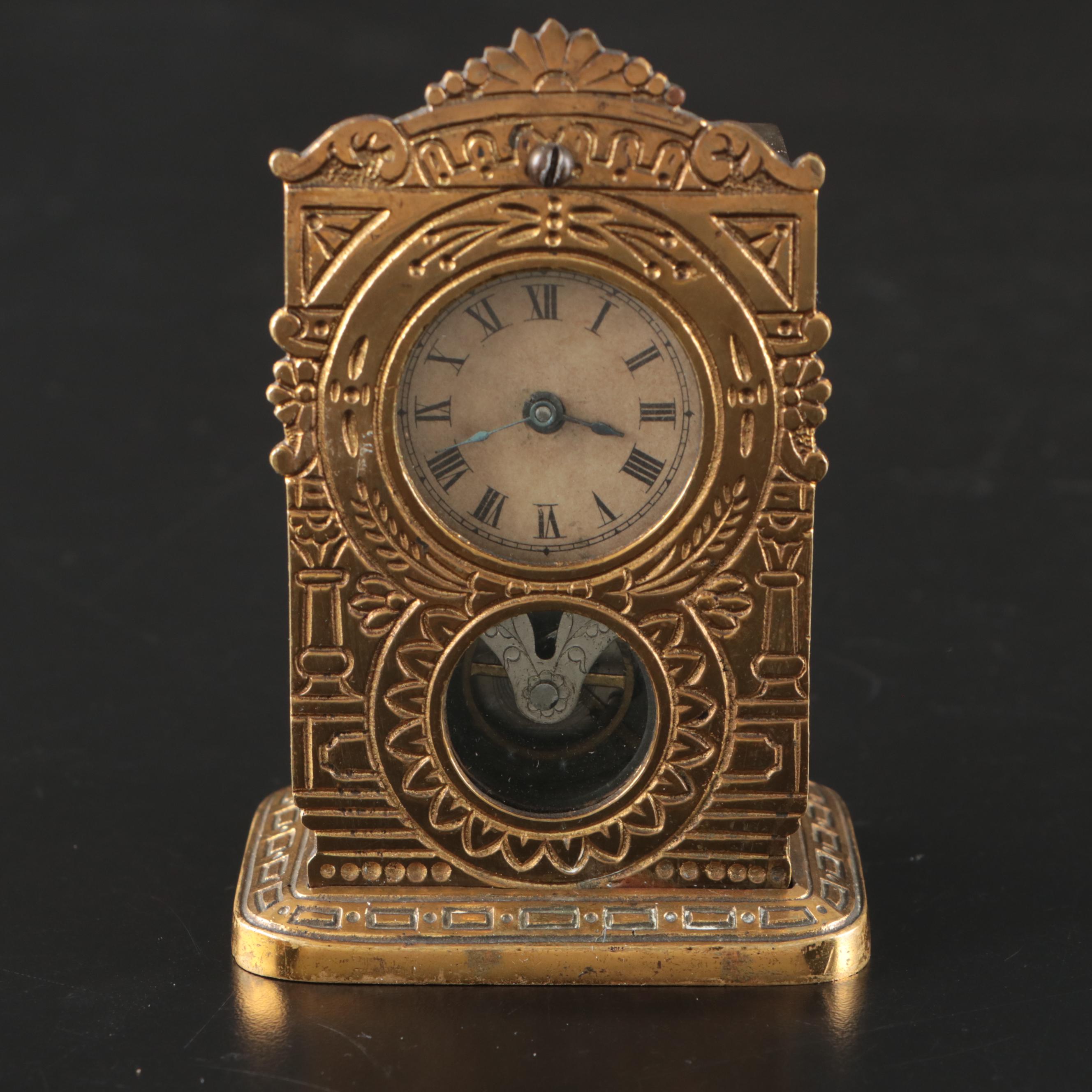 Yale Clock Co. Brass Finish Engraved