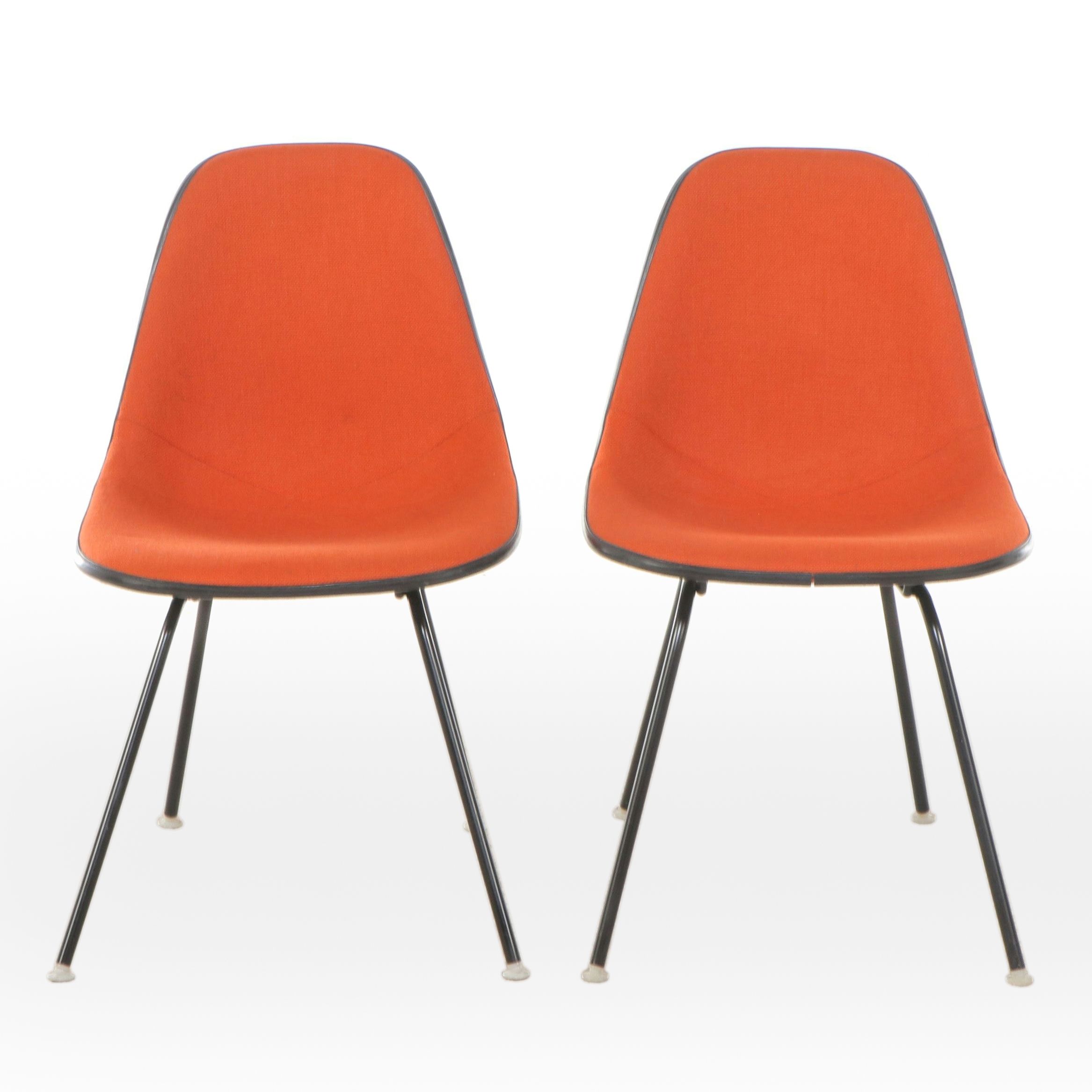 Charles and Ray Eames for Herman Miller Upholstered Fiberglass Side Chairs