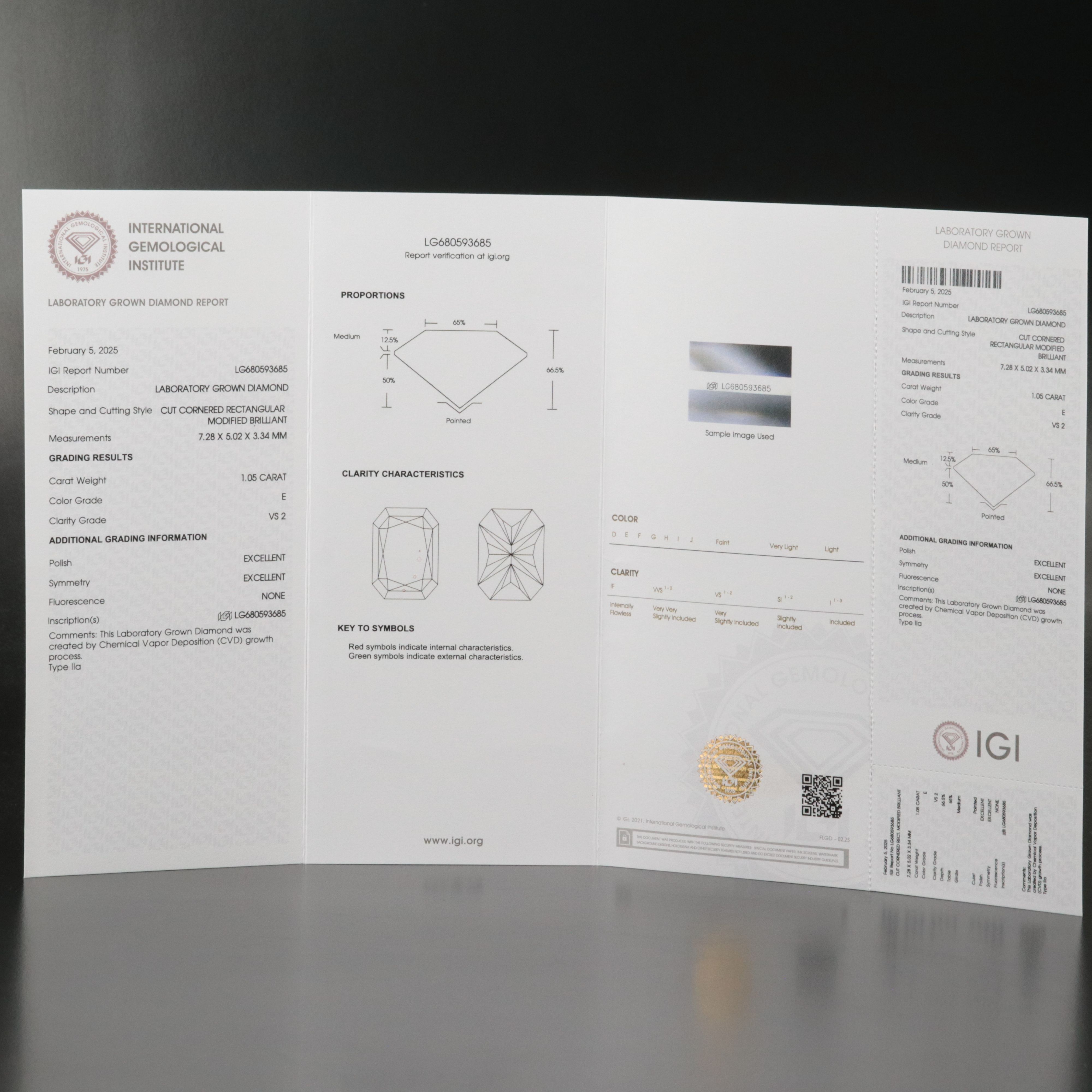 Loose 1.05 CT Lab Grown Diamond with IGI Report