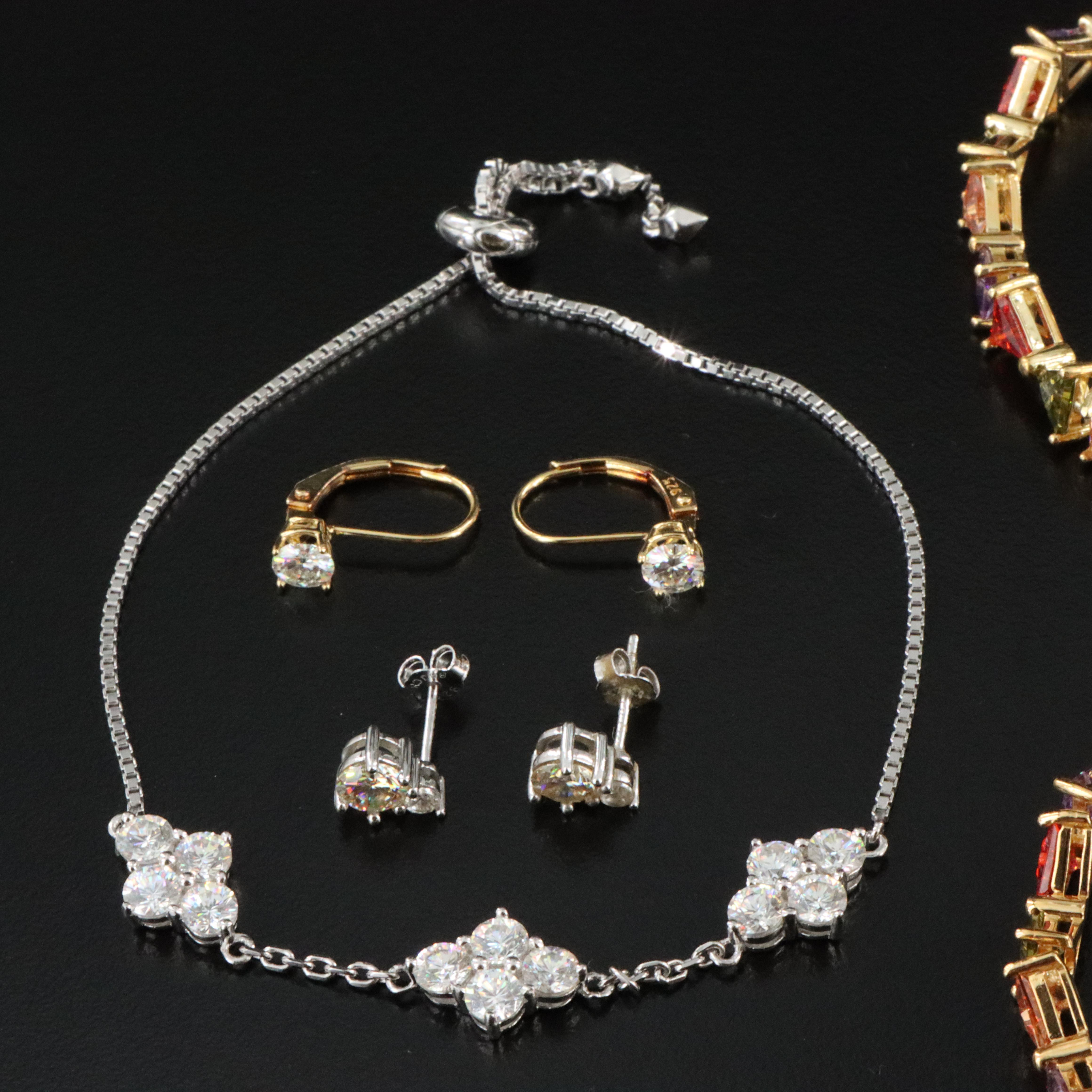 Sterling Jewelry Collection with Diamonds and Strontium Titanate