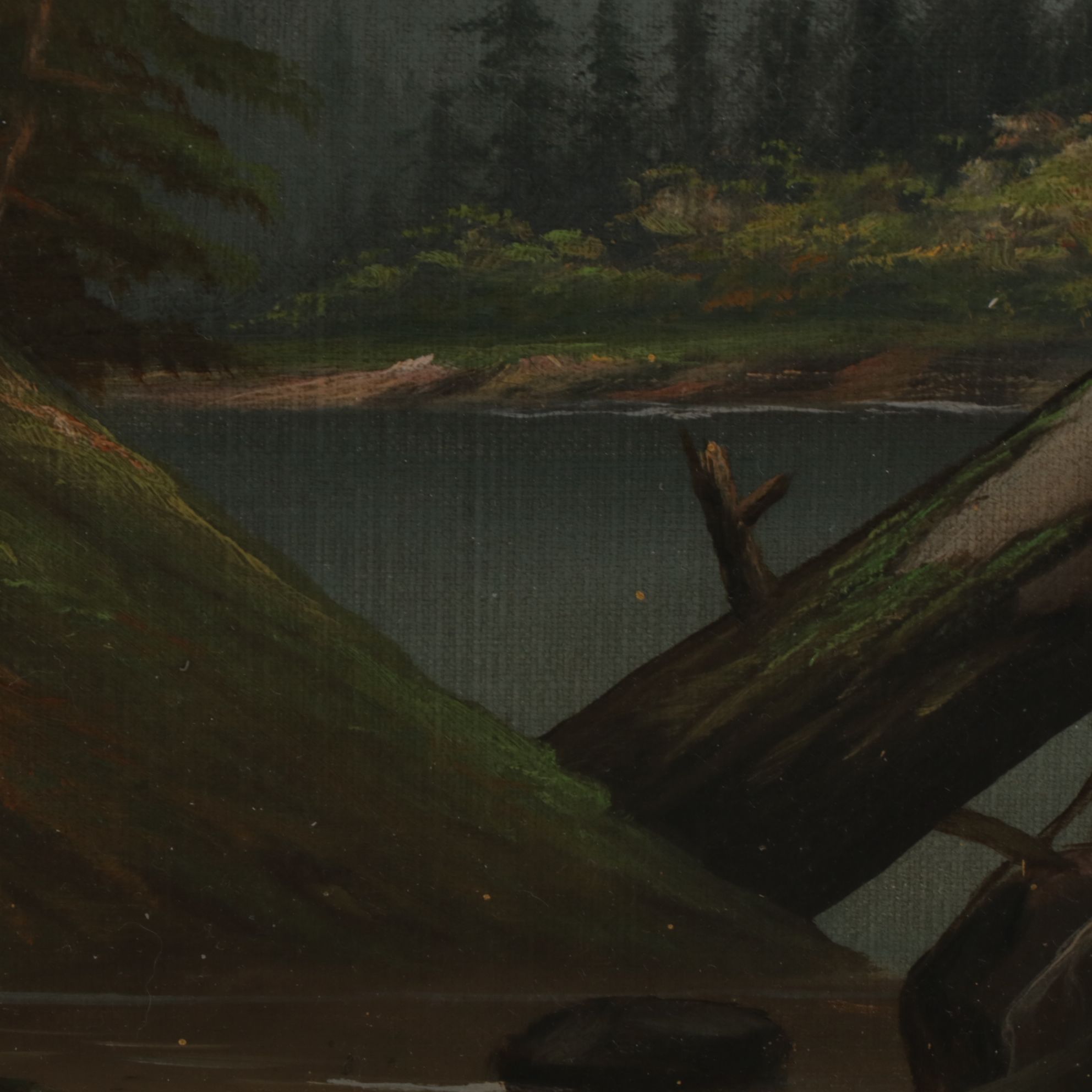 American School Western Landscape Oil Painting of Mt. McLaughlin, 1893