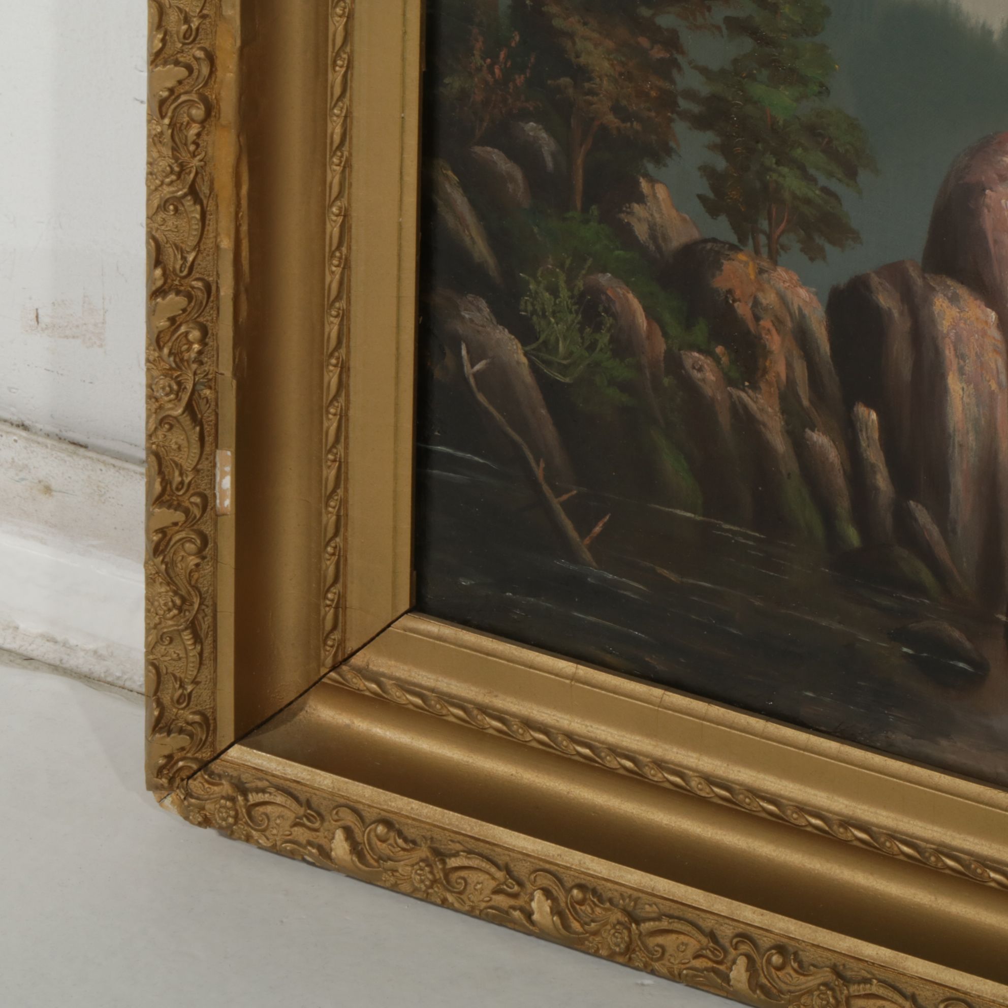 American School Western Landscape Oil Painting of Mt. McLaughlin, 1893