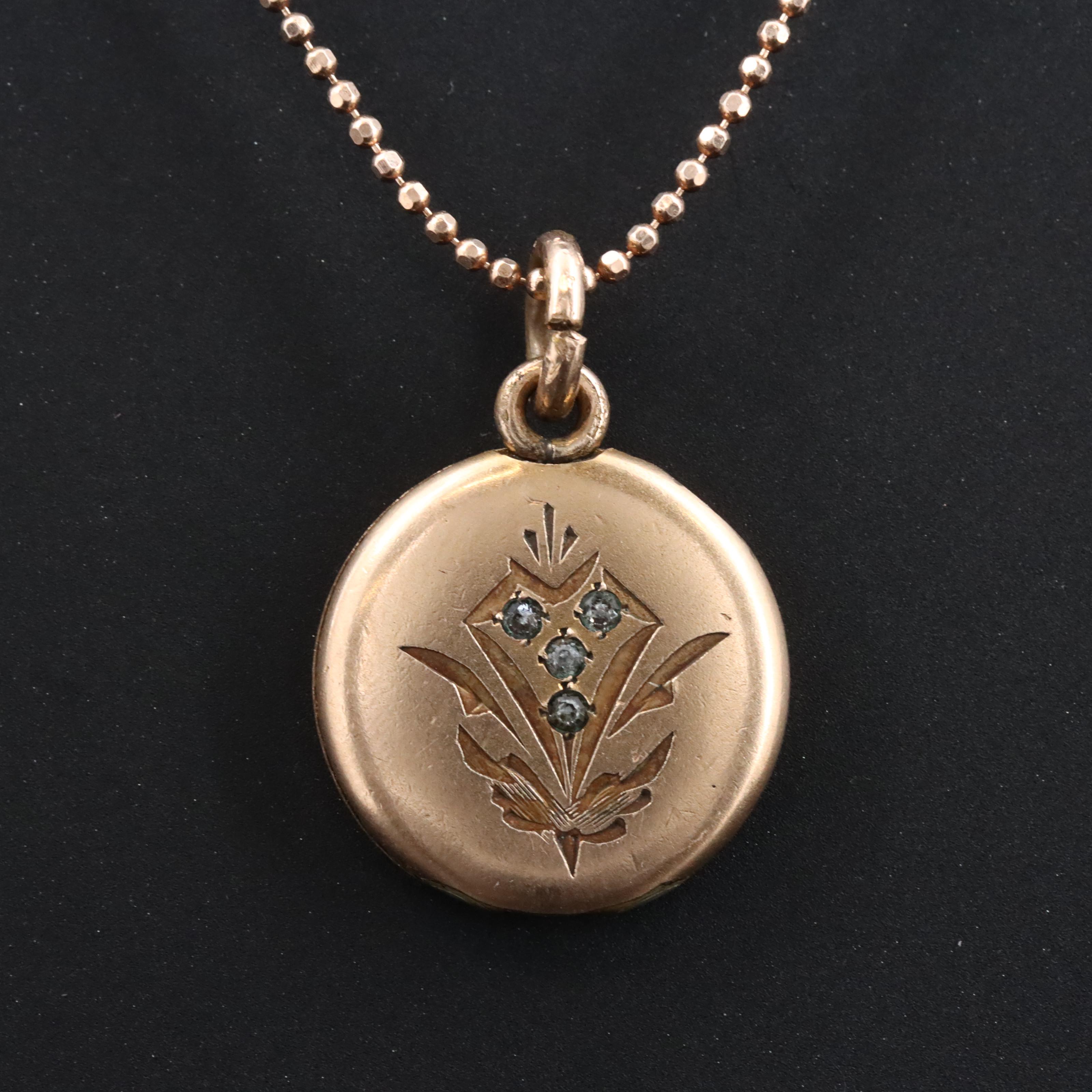 Antique Locket on Sterling Chain