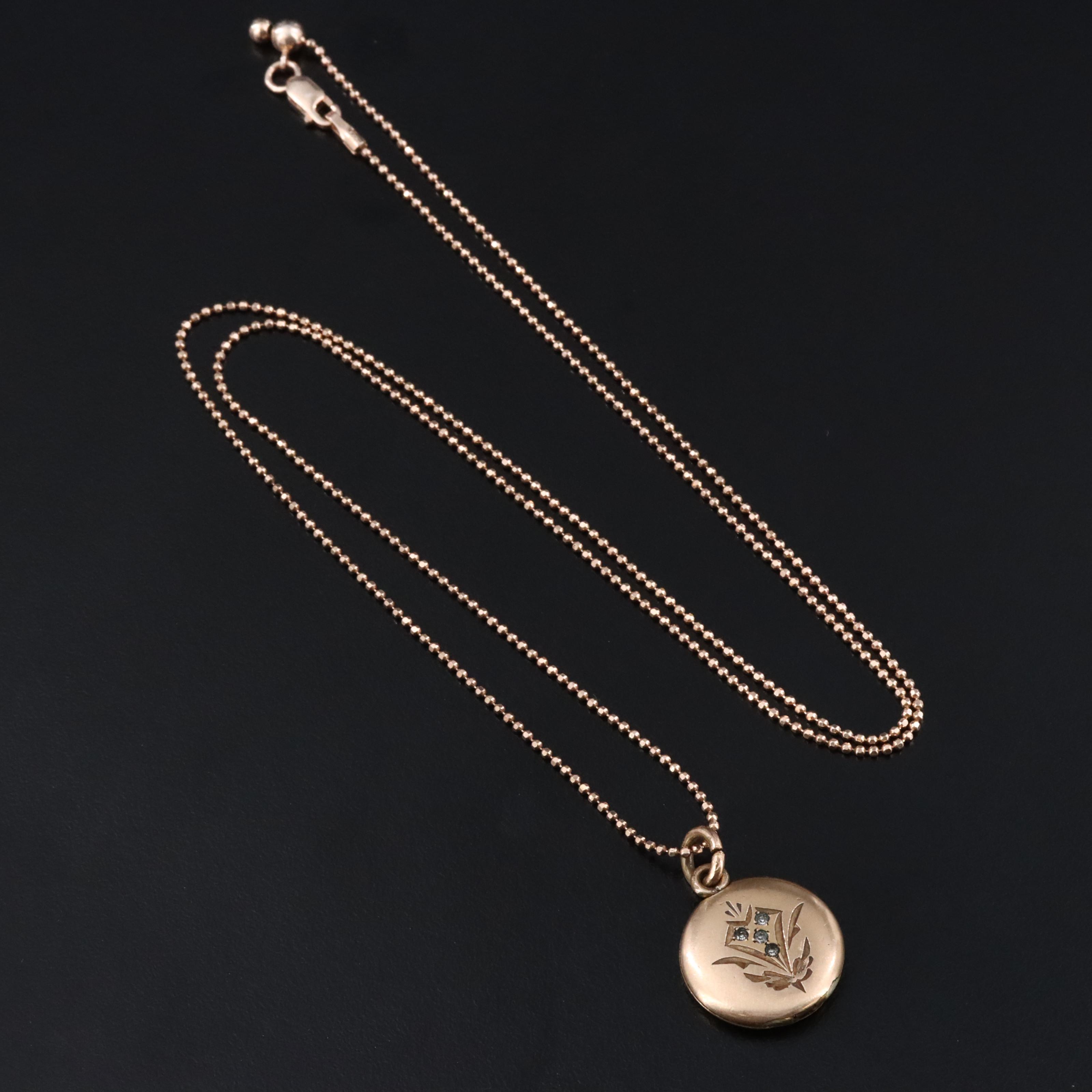 Antique Locket on Sterling Chain