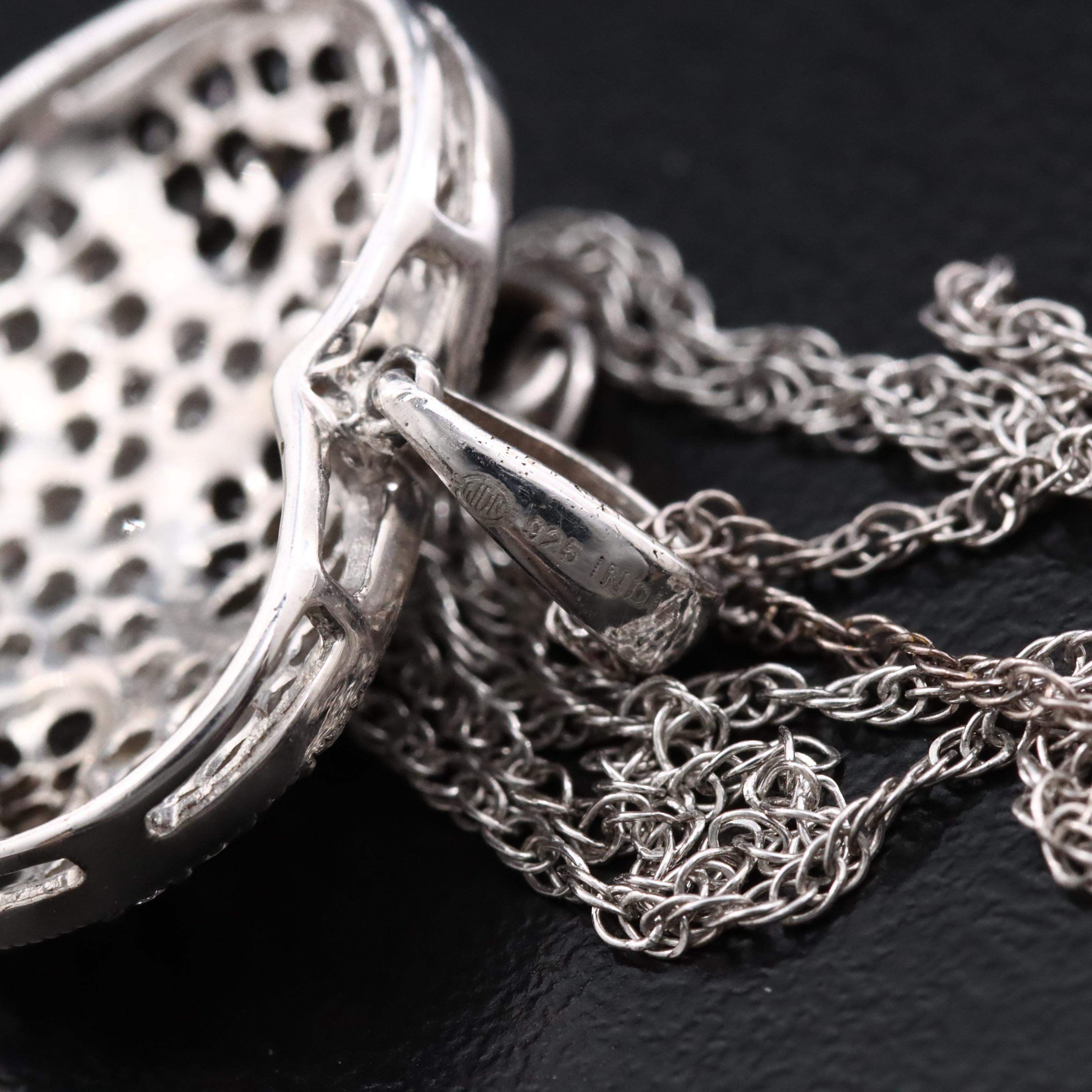 Sterling 1.18 CTW Diamond Heart Pendant Necklace