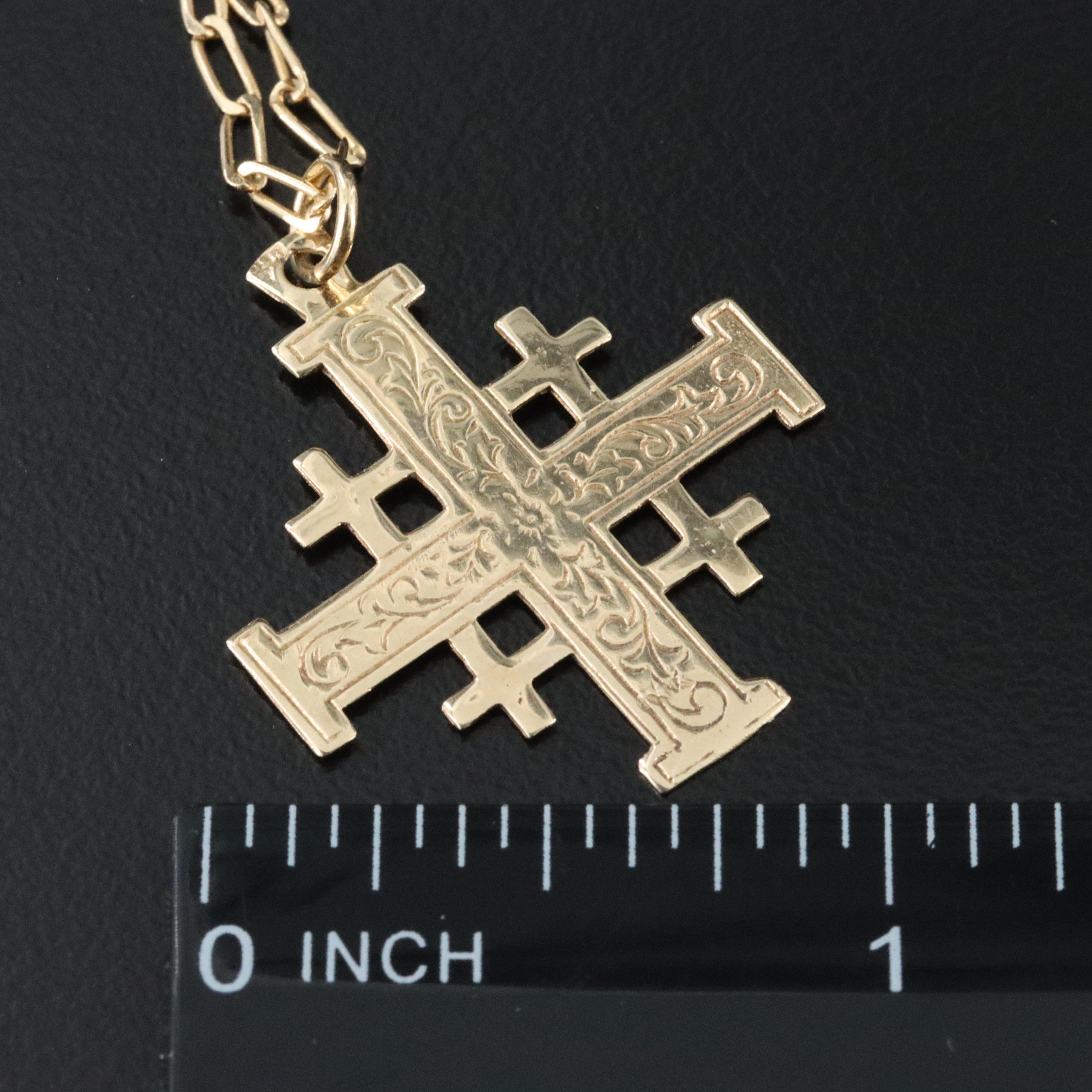 14K Jerusalem Cross Necklace