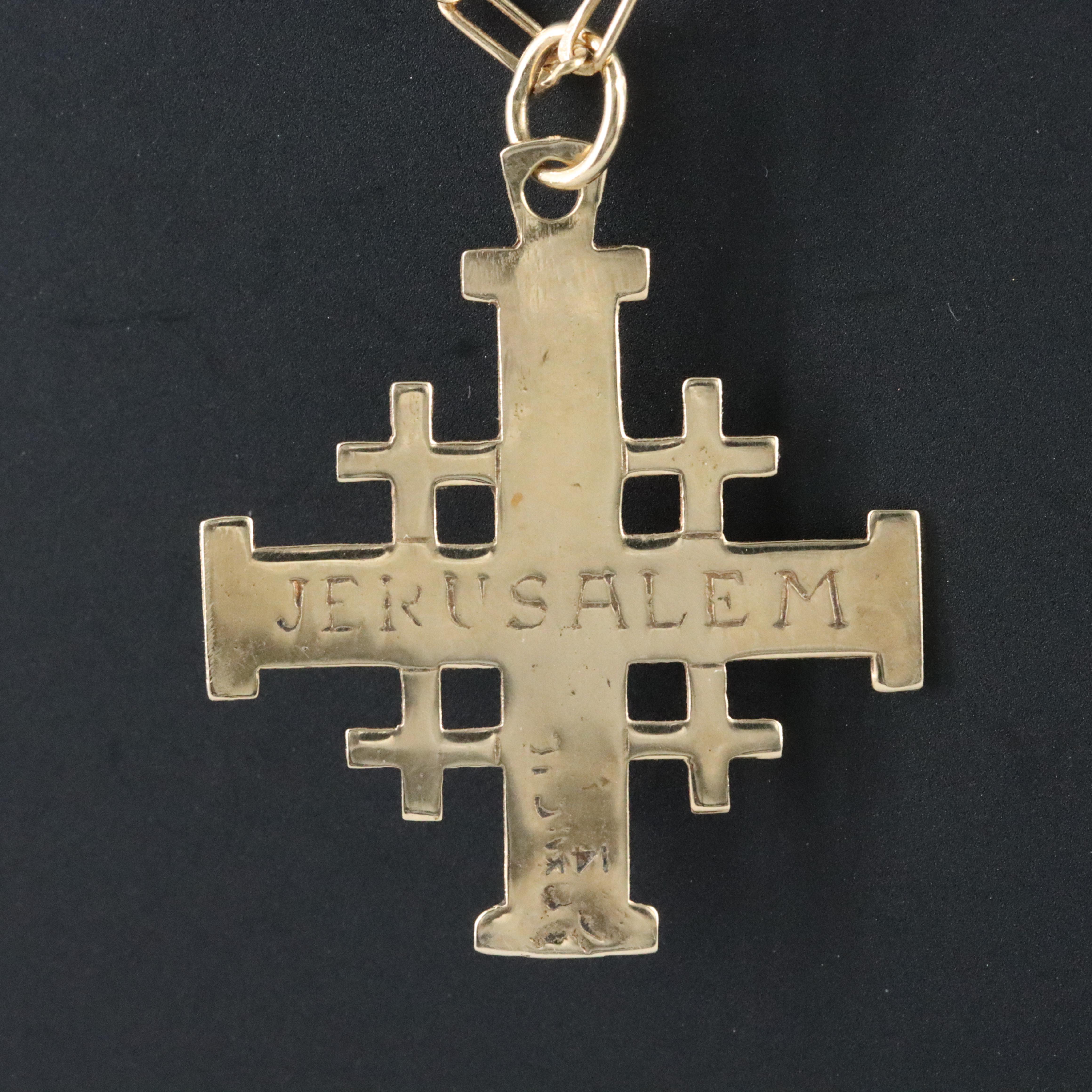 14K Jerusalem Cross Necklace