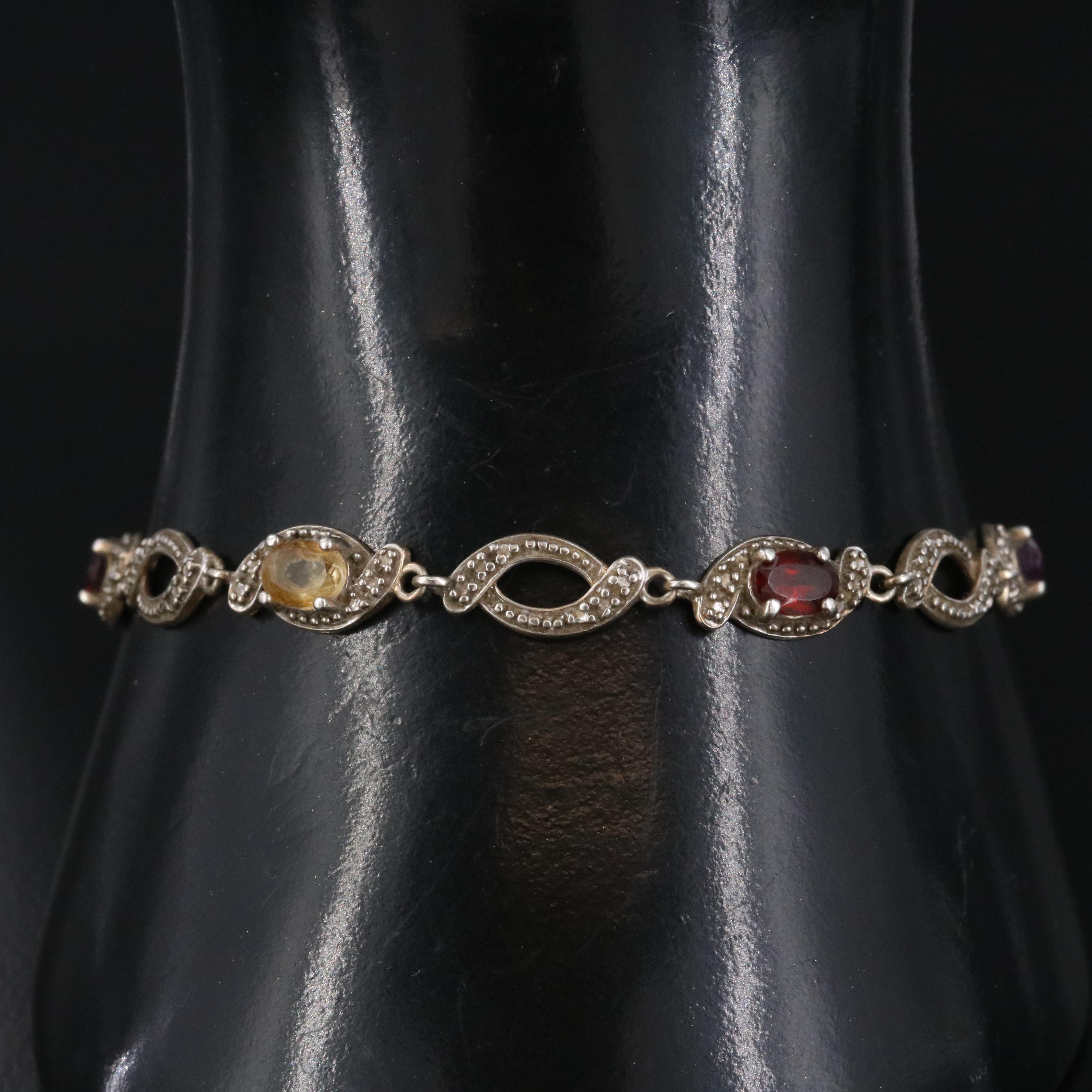 Sterling Gemstone Bracelet