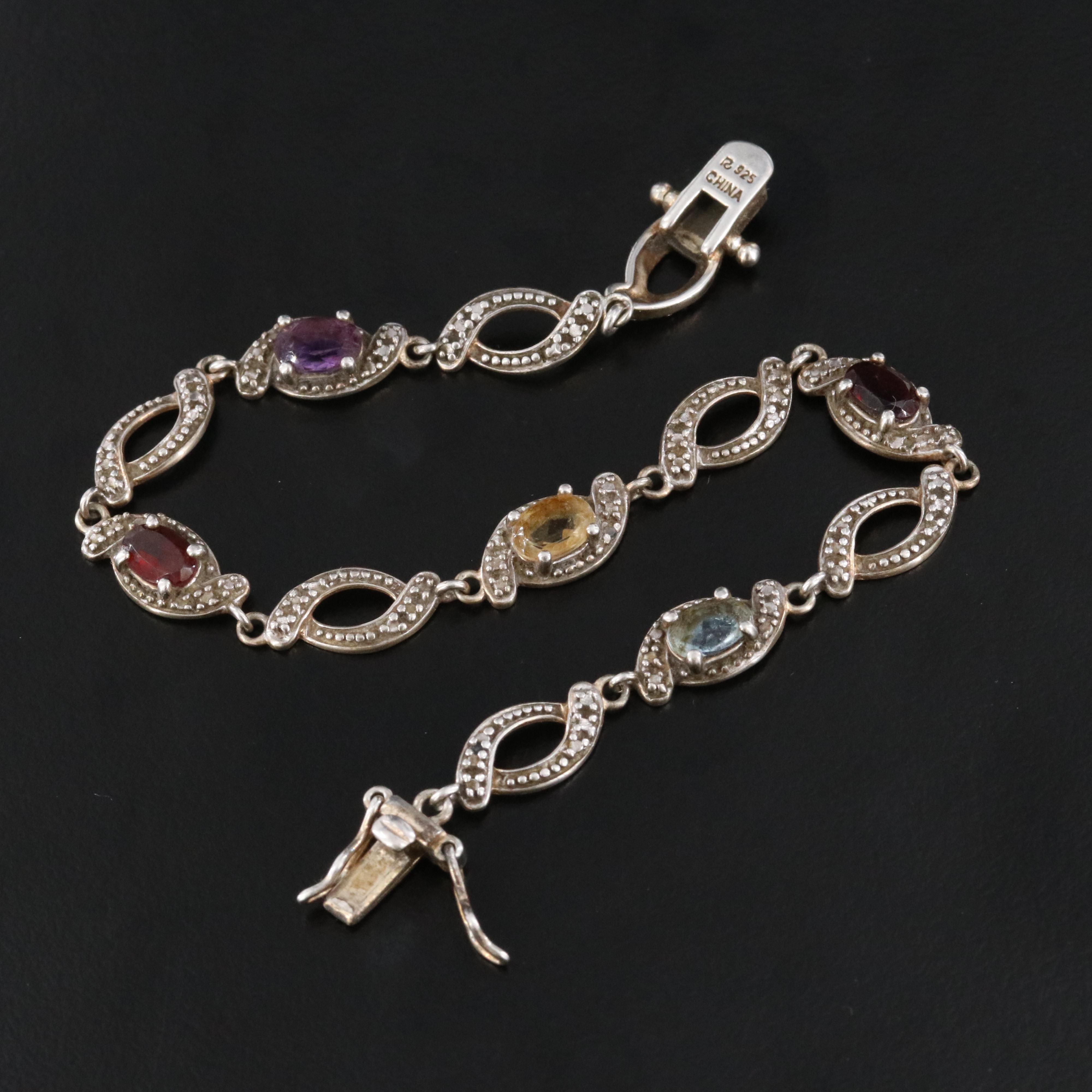 Sterling Gemstone Bracelet