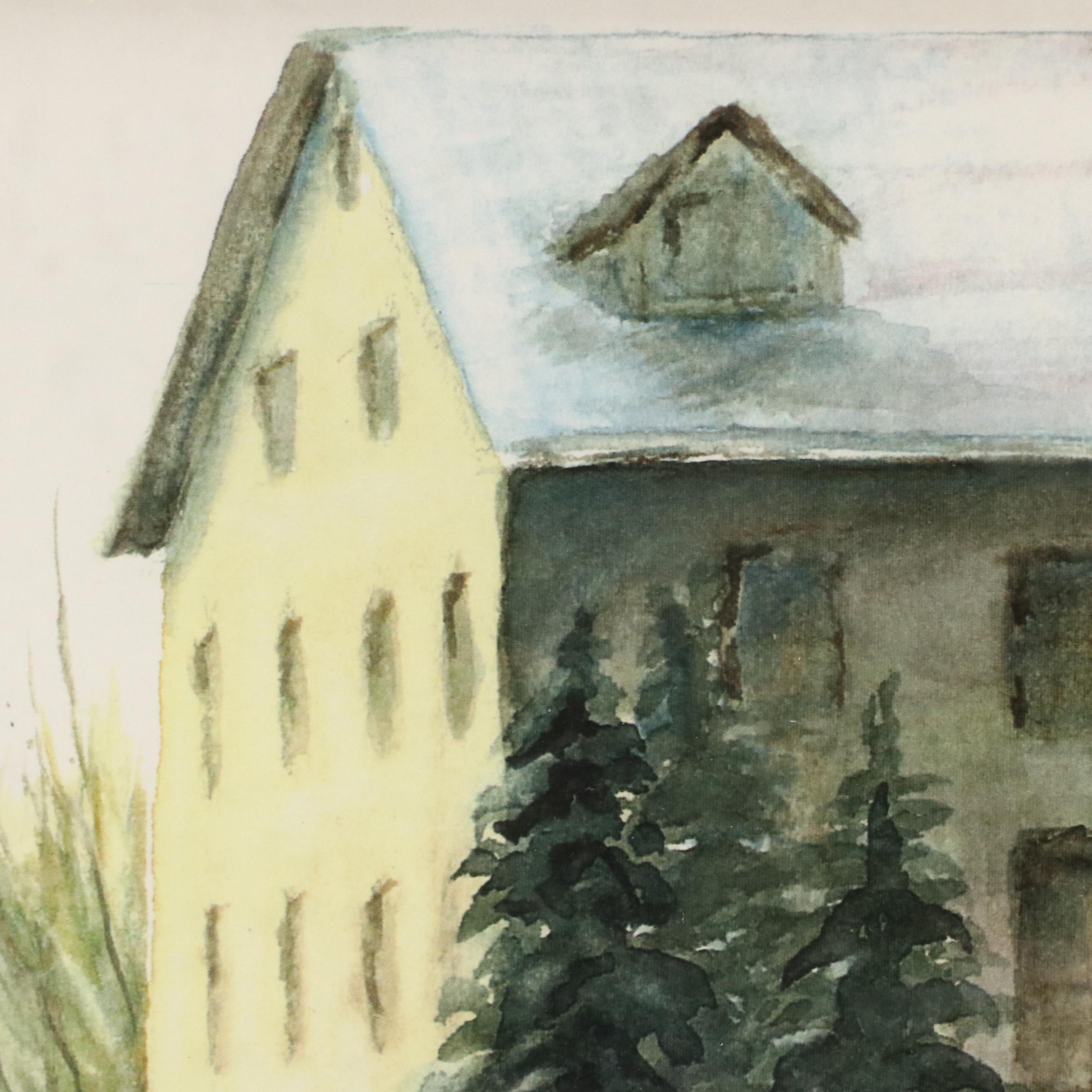 Liz Sciortino Landscape Watercolor Painting of Lake