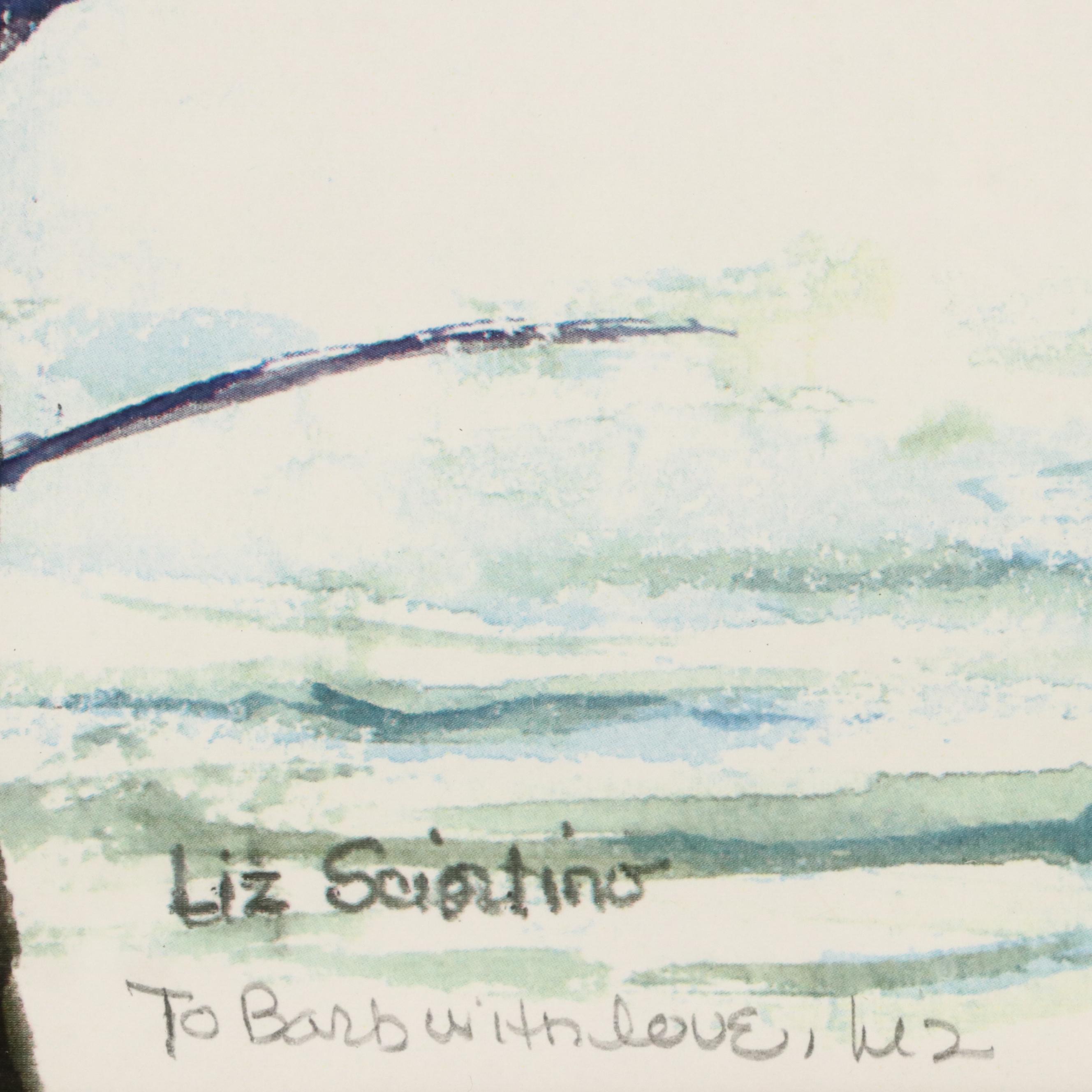 Liz Sciortino Landscape Watercolor Painting of Lake