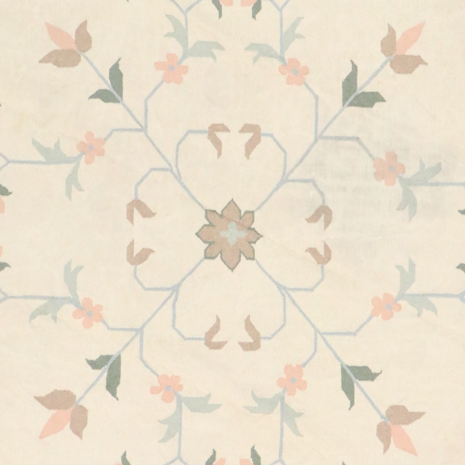 7'6 Round Handwoven Indian Dhurrie Area Rug