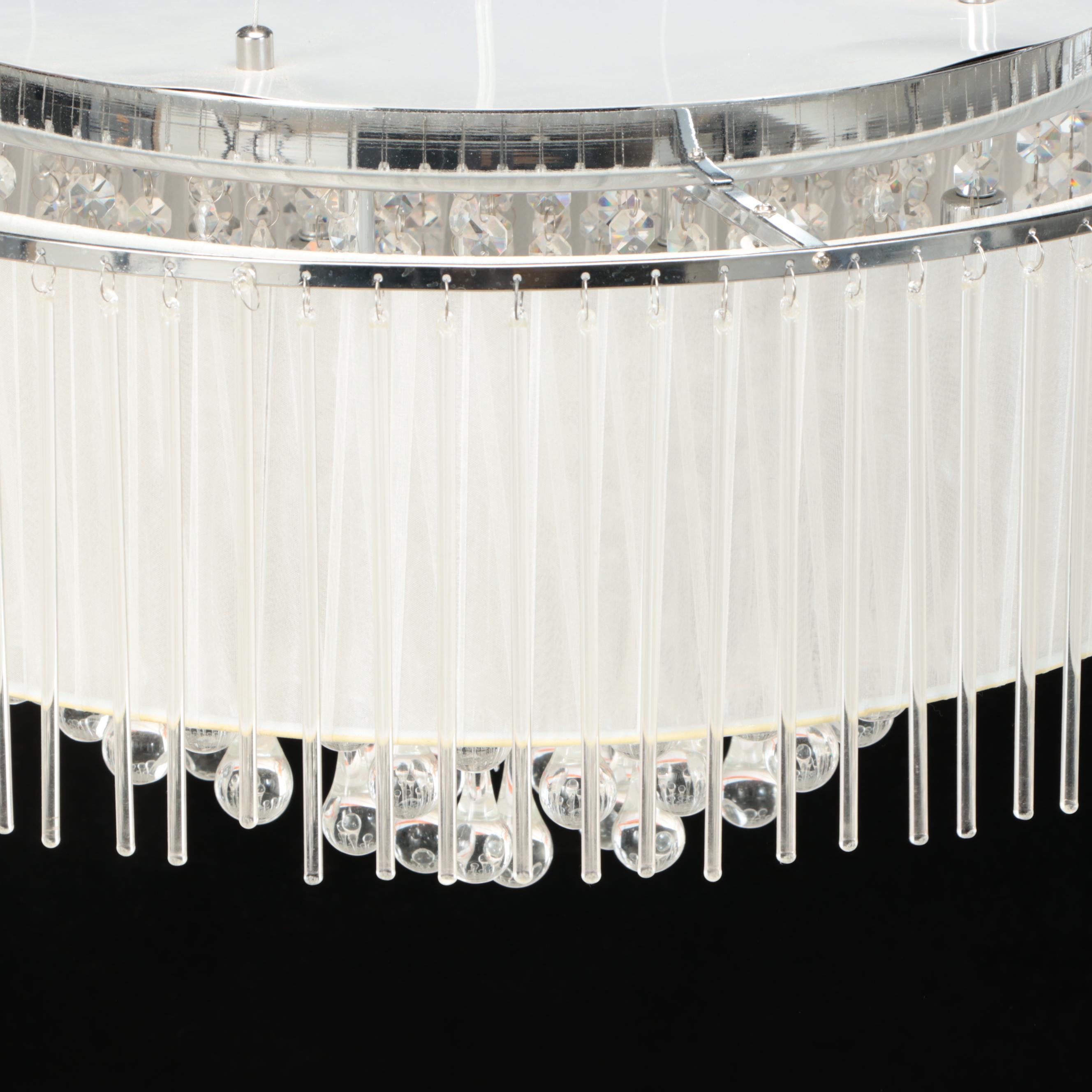 Contemporary "Ashton" Wedding Cake Pendant Light with Crystal Rainfall Prisms