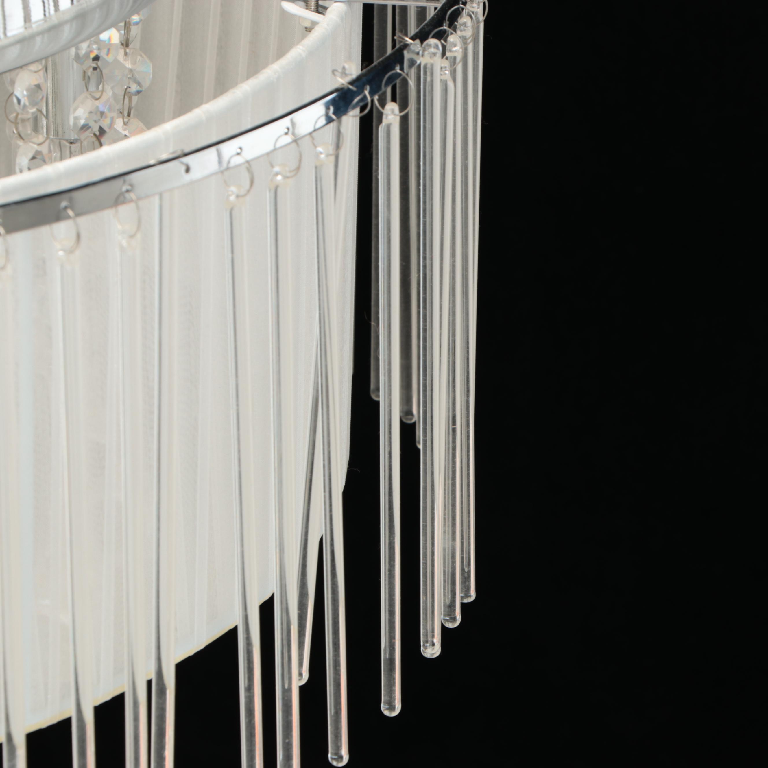 Contemporary "Ashton" Wedding Cake Pendant Light with Crystal Rainfall Prisms