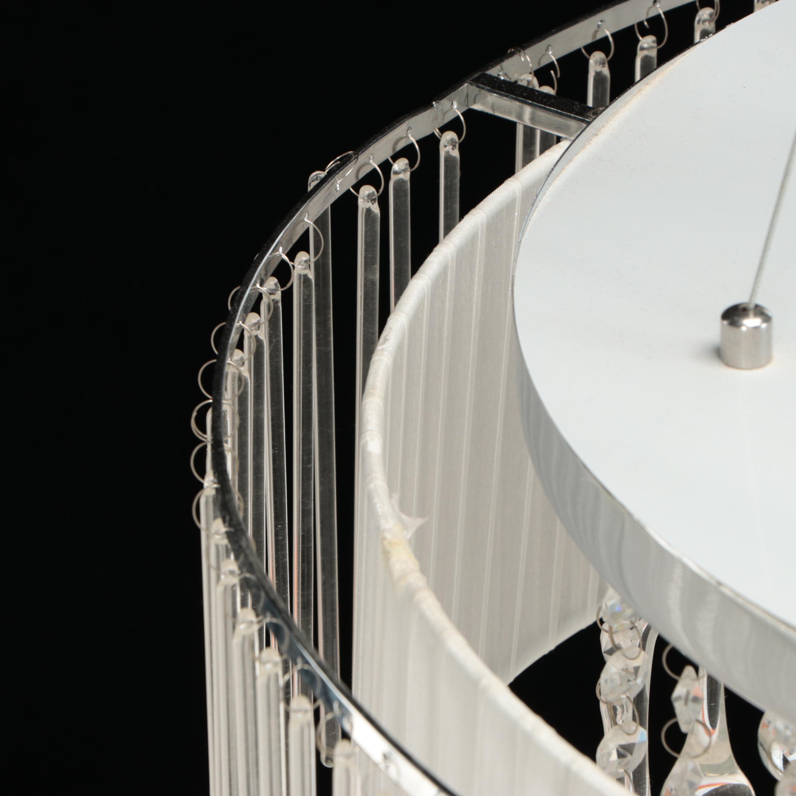 Contemporary "Ashton" Wedding Cake Pendant Light with Crystal Rainfall Prisms