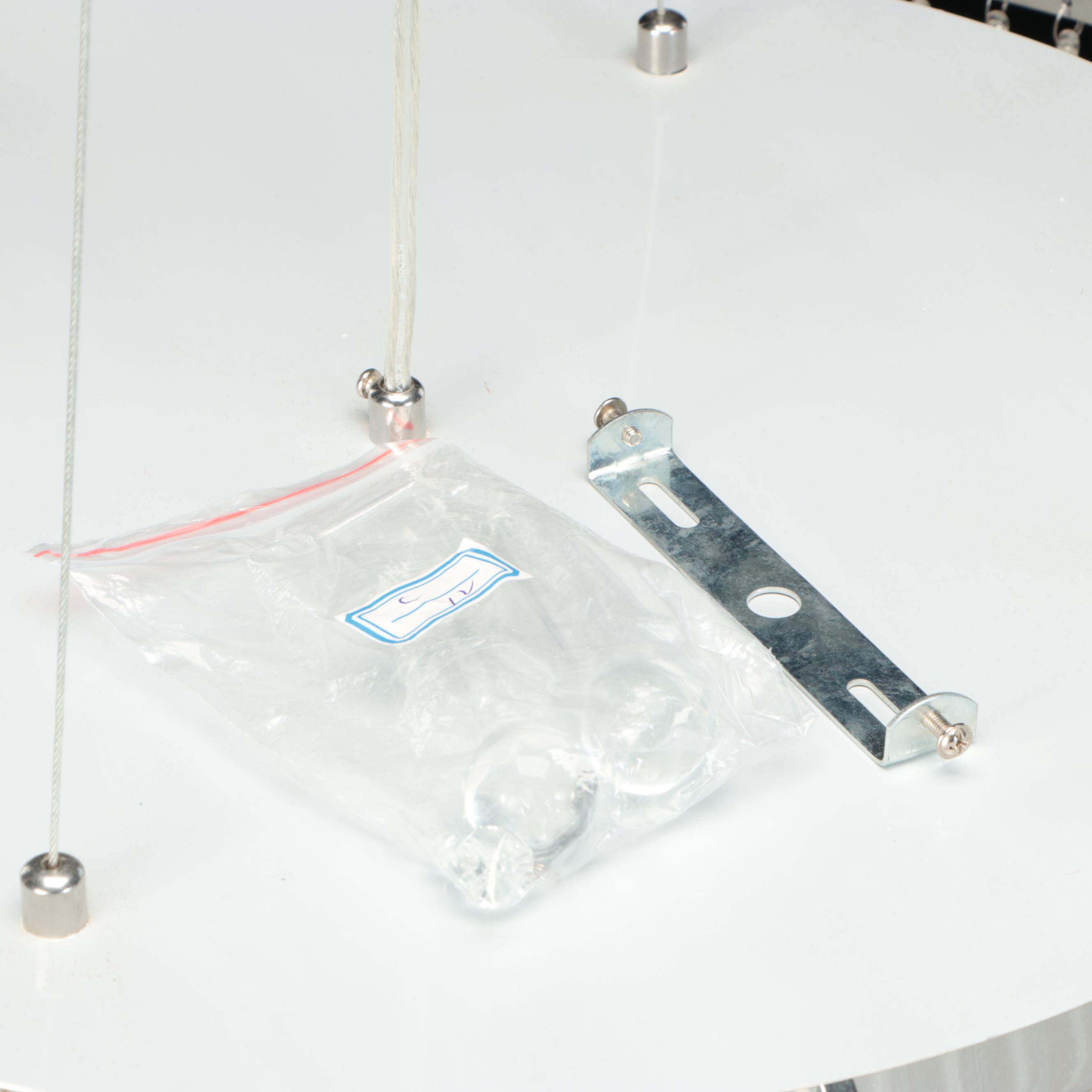 Contemporary "Ashton" Wedding Cake Pendant Light with Crystal Rainfall Prisms