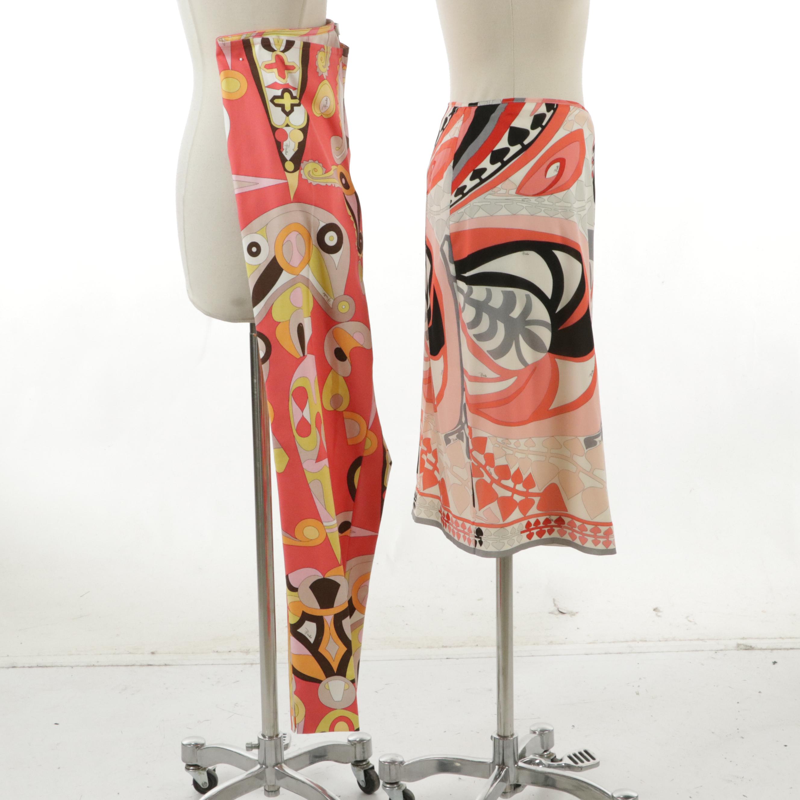 Emilio Pucci Multicolor Printed Skirt and Pants with Tags