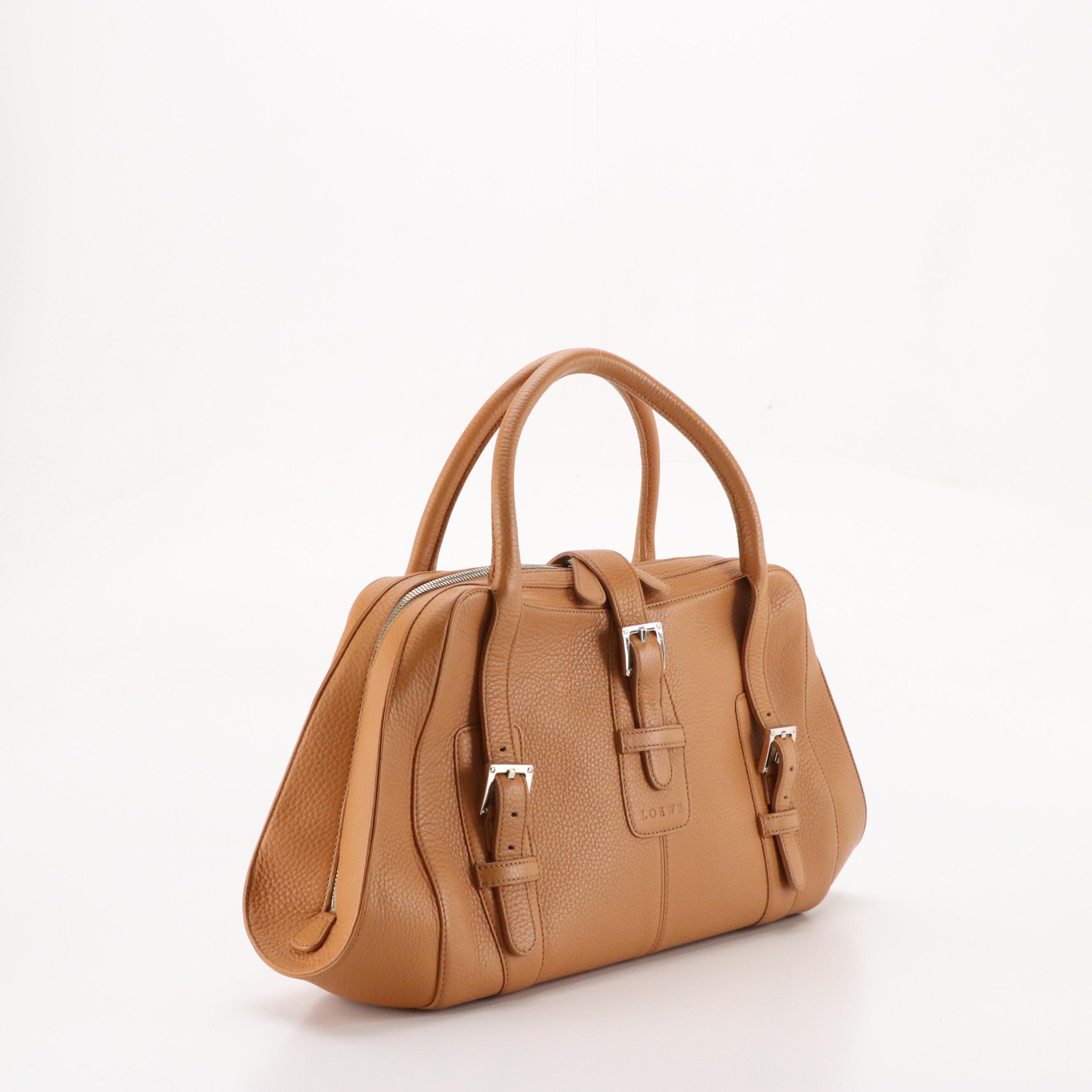 Loewe Senda Handbag in Tan Grained Leather