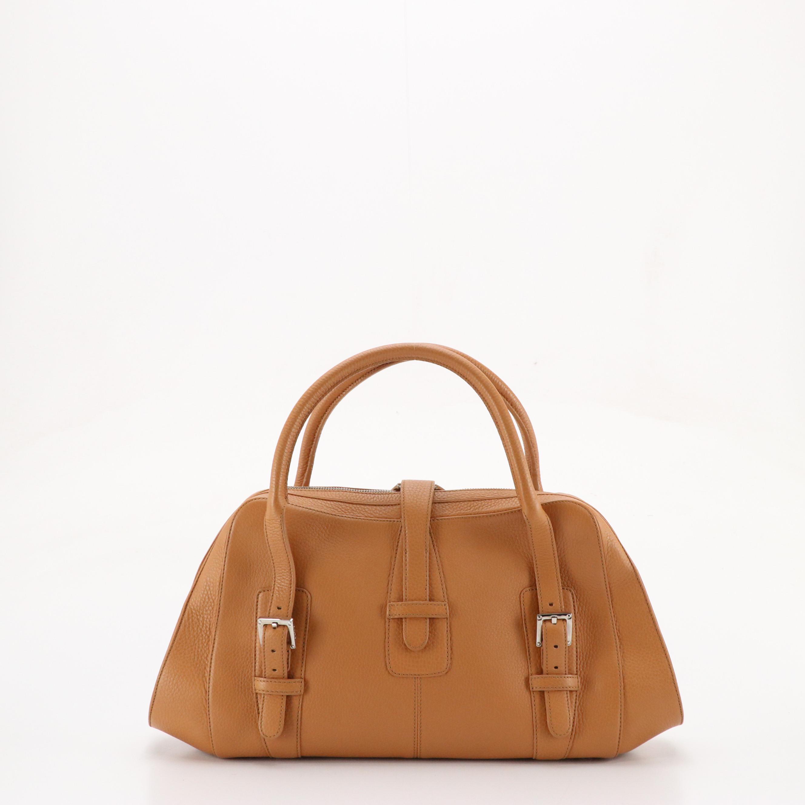Loewe Senda Handbag in Tan Grained Leather