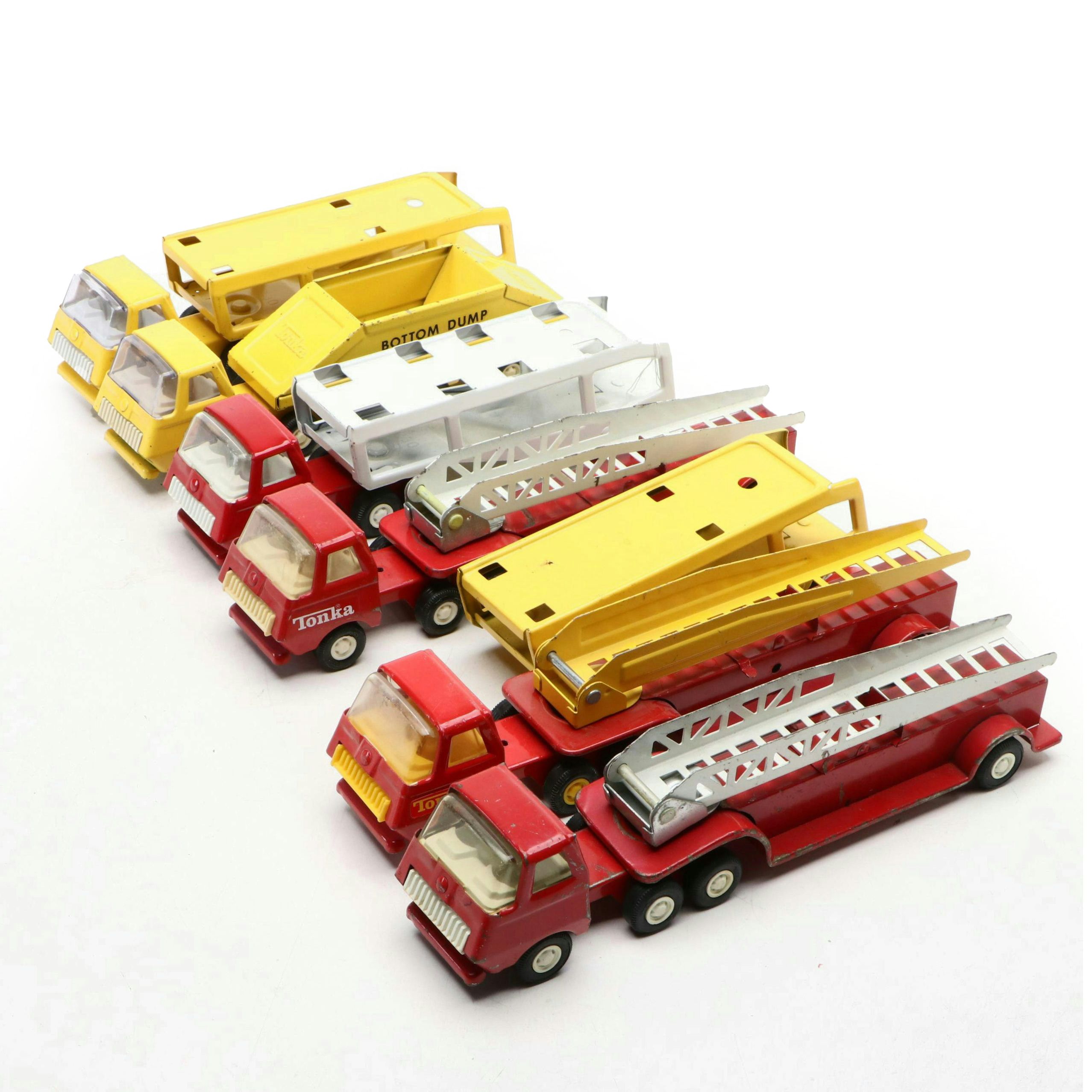 Tonka "Hook N' Ladder" and More Pressed Steel Toy Trucks, 1970s