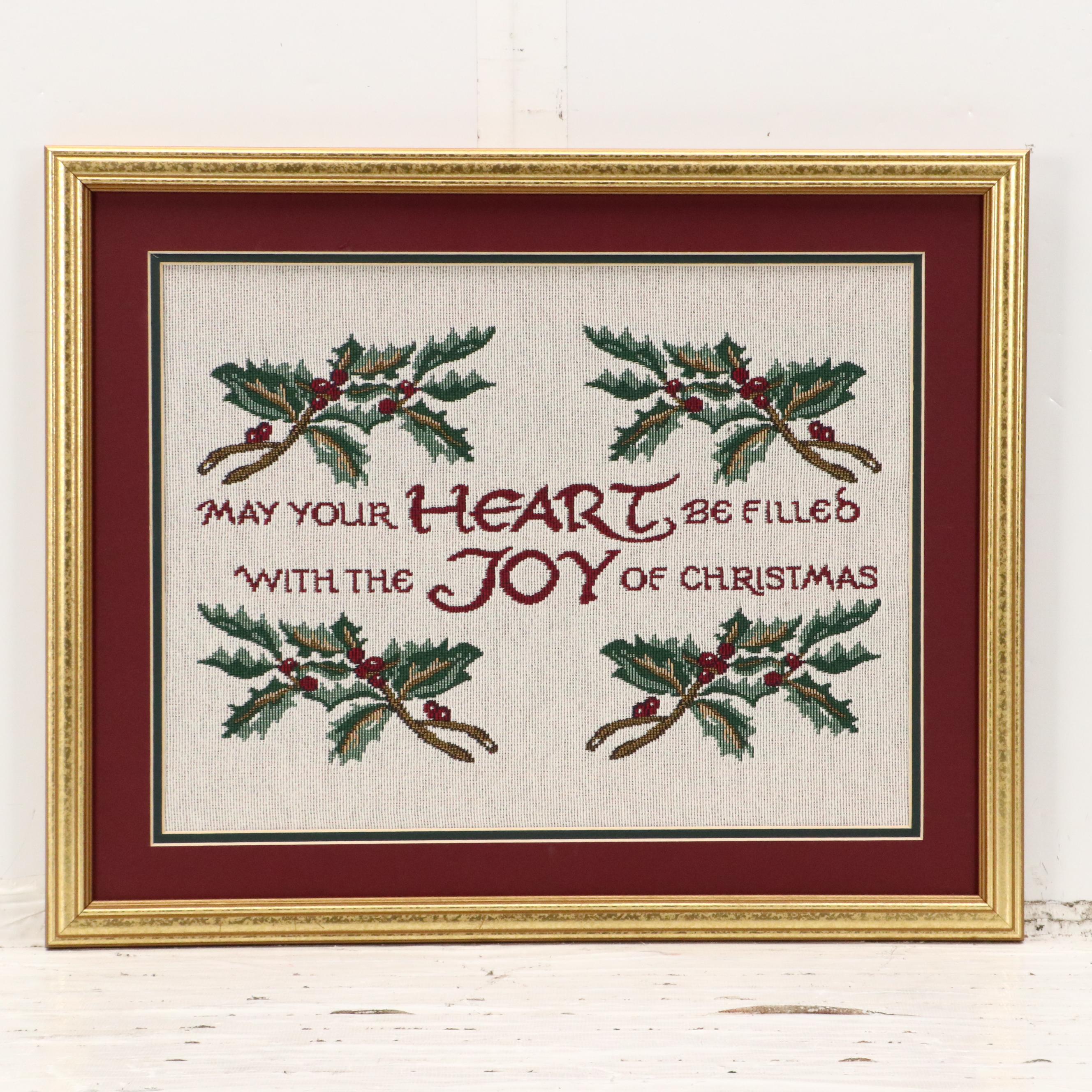 Handmade Valentine Cross-Stitch Panel with Christmas Tapestry Panel