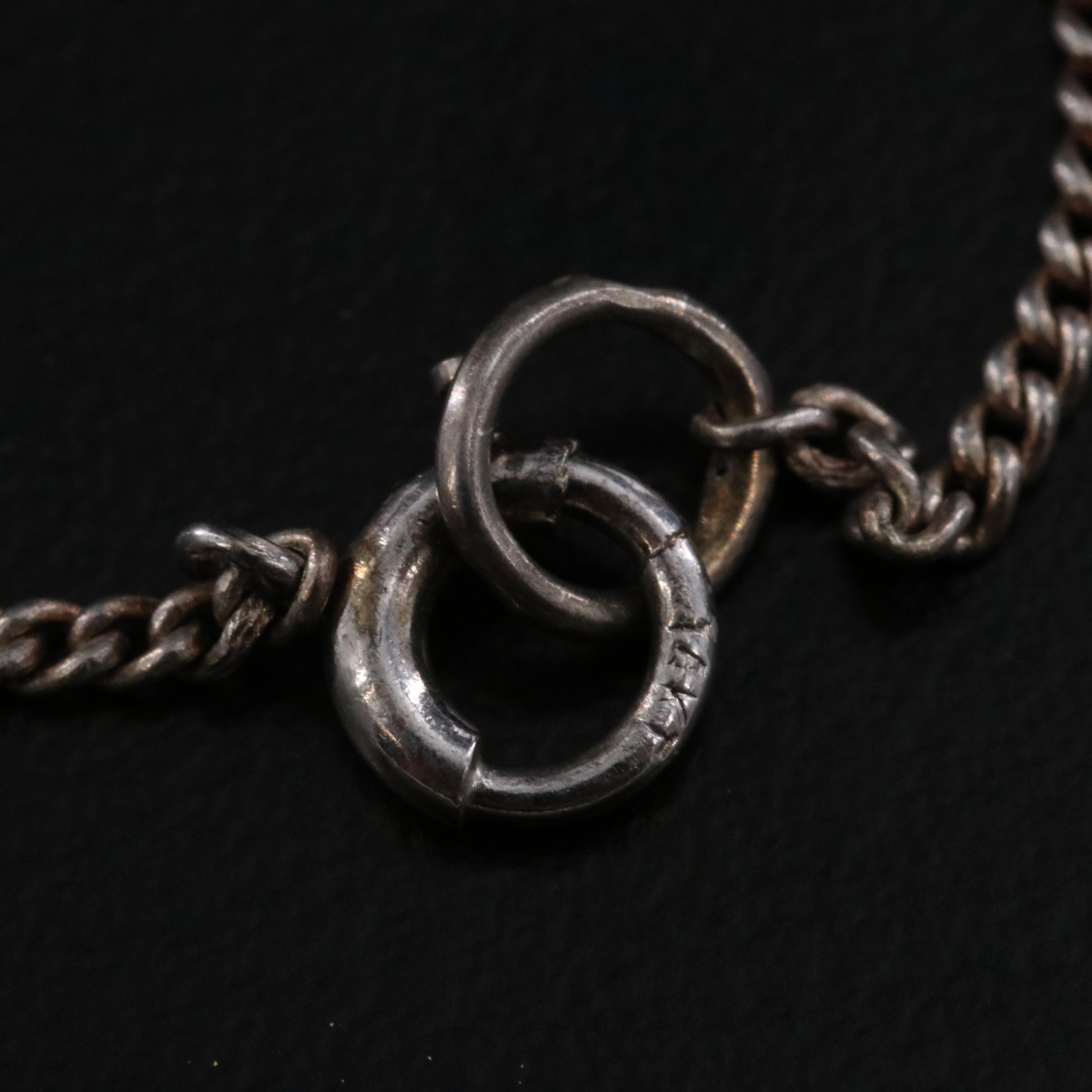 Sterling Glass Crystal Necklace with 14K Clasp.