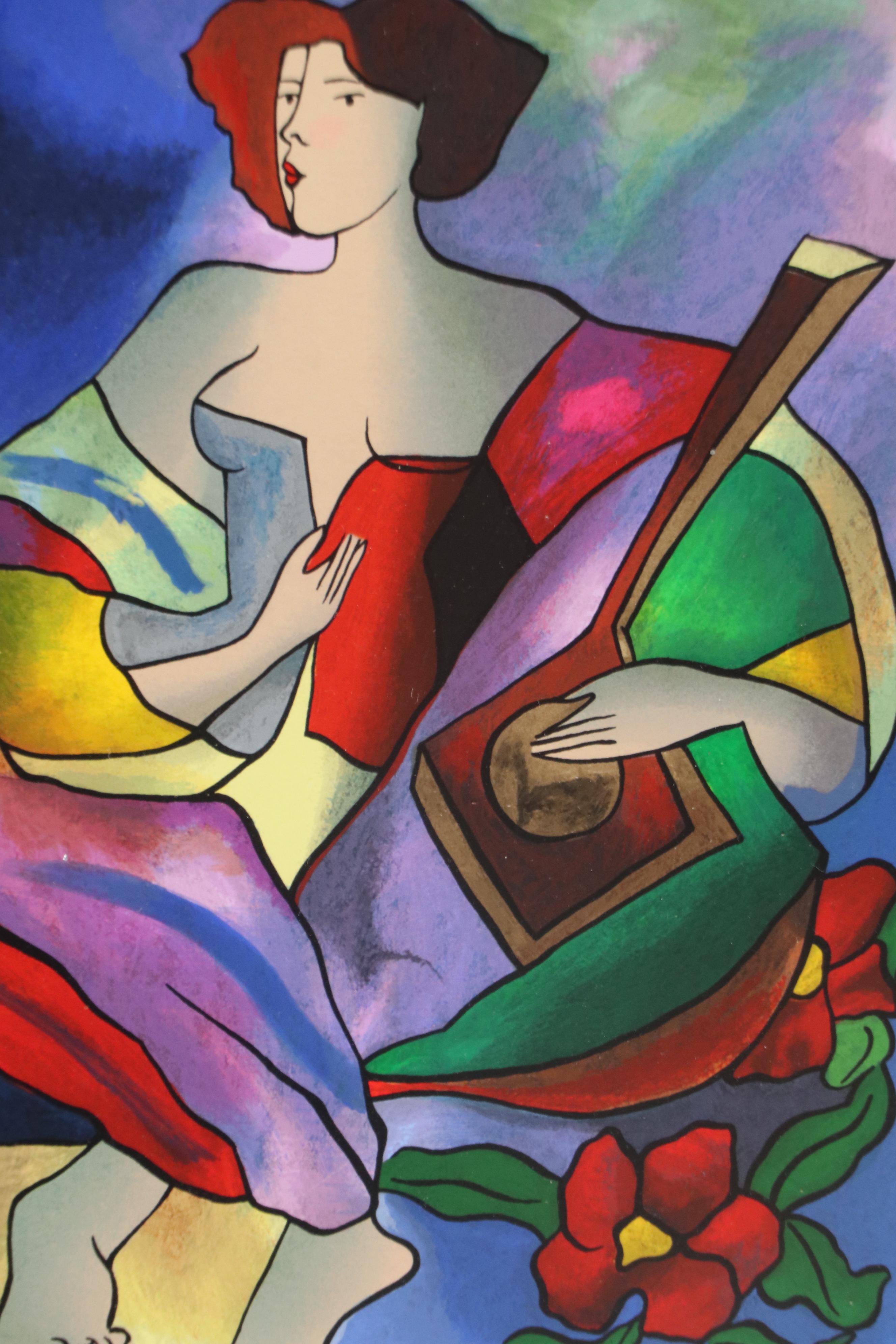 Linda Le Kinff Modernist Figurative Silkscreen "Nuit d'Orient," 2001