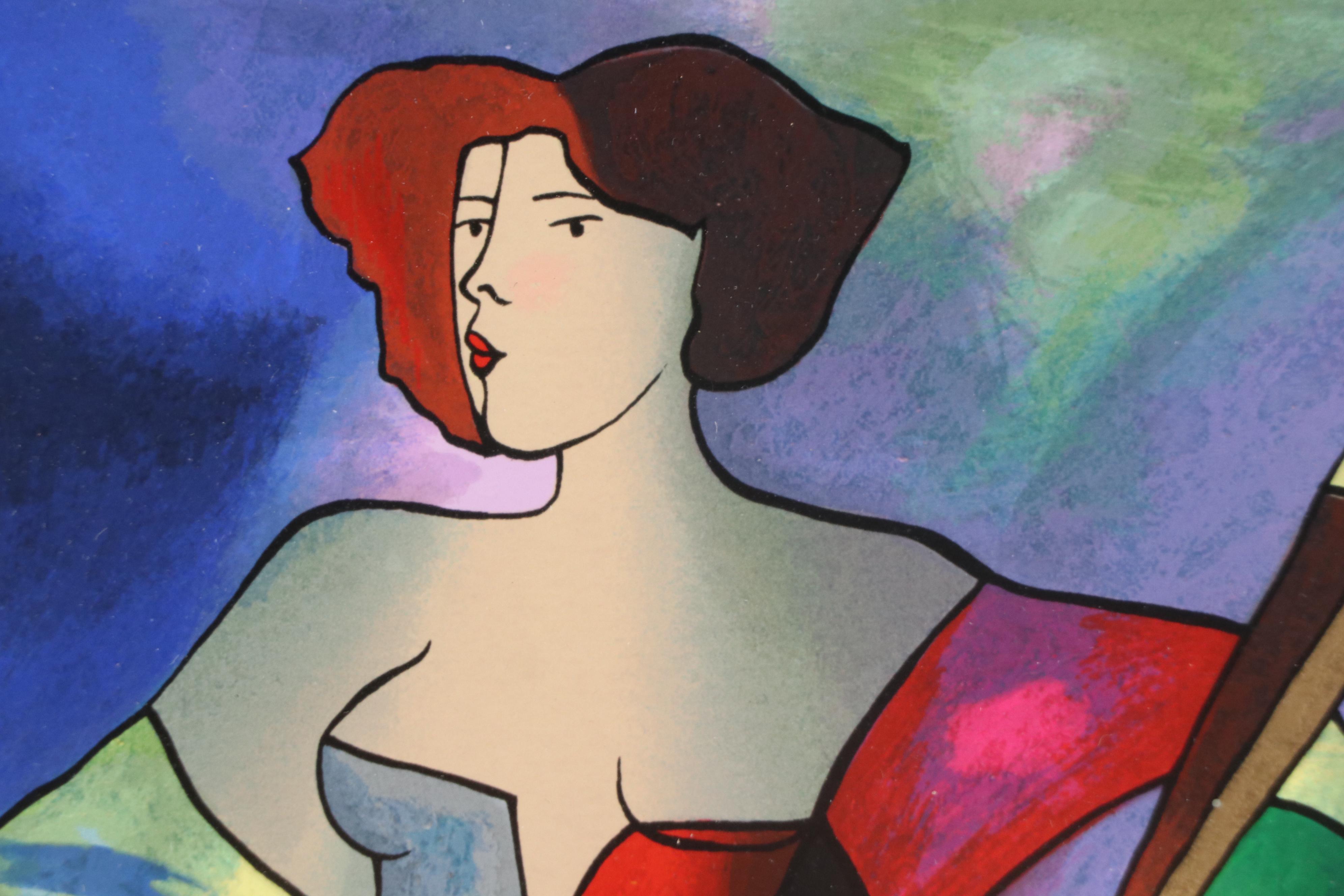 Linda Le Kinff Modernist Figurative Silkscreen "Nuit d'Orient," 2001