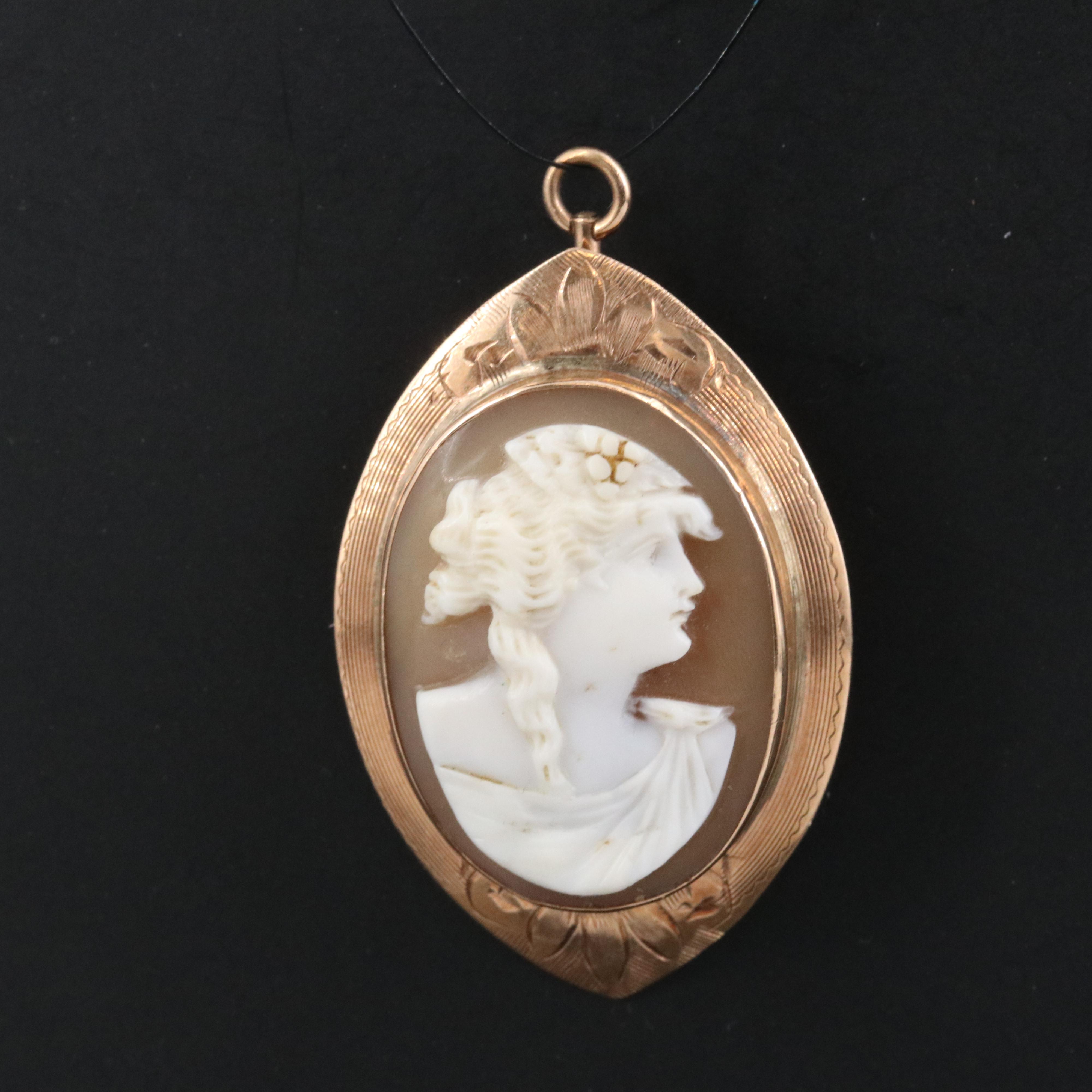 Vintage 10K Cameo Pendant/Brooch