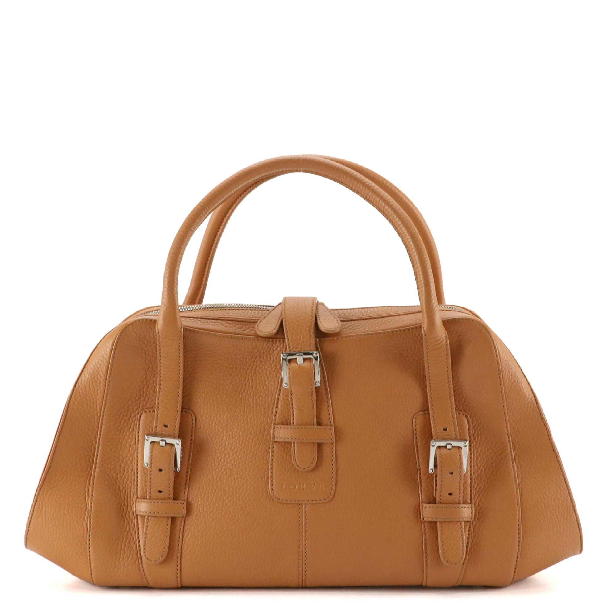 Loewe Senda Handbag in Tan Grained Leather