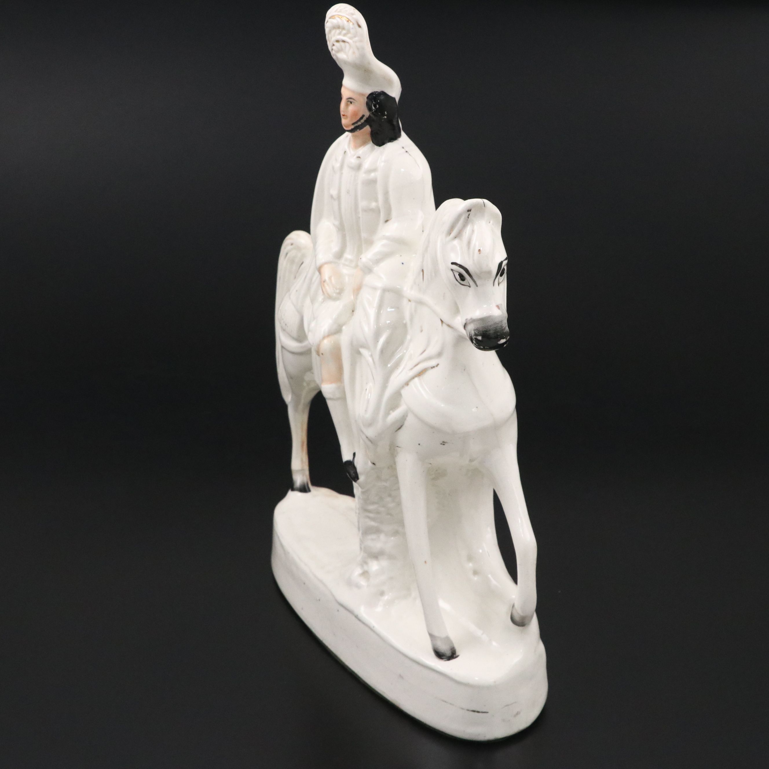 Staffordshire Porcelain Scottish Hunter on Horseback, Mid-19th Century