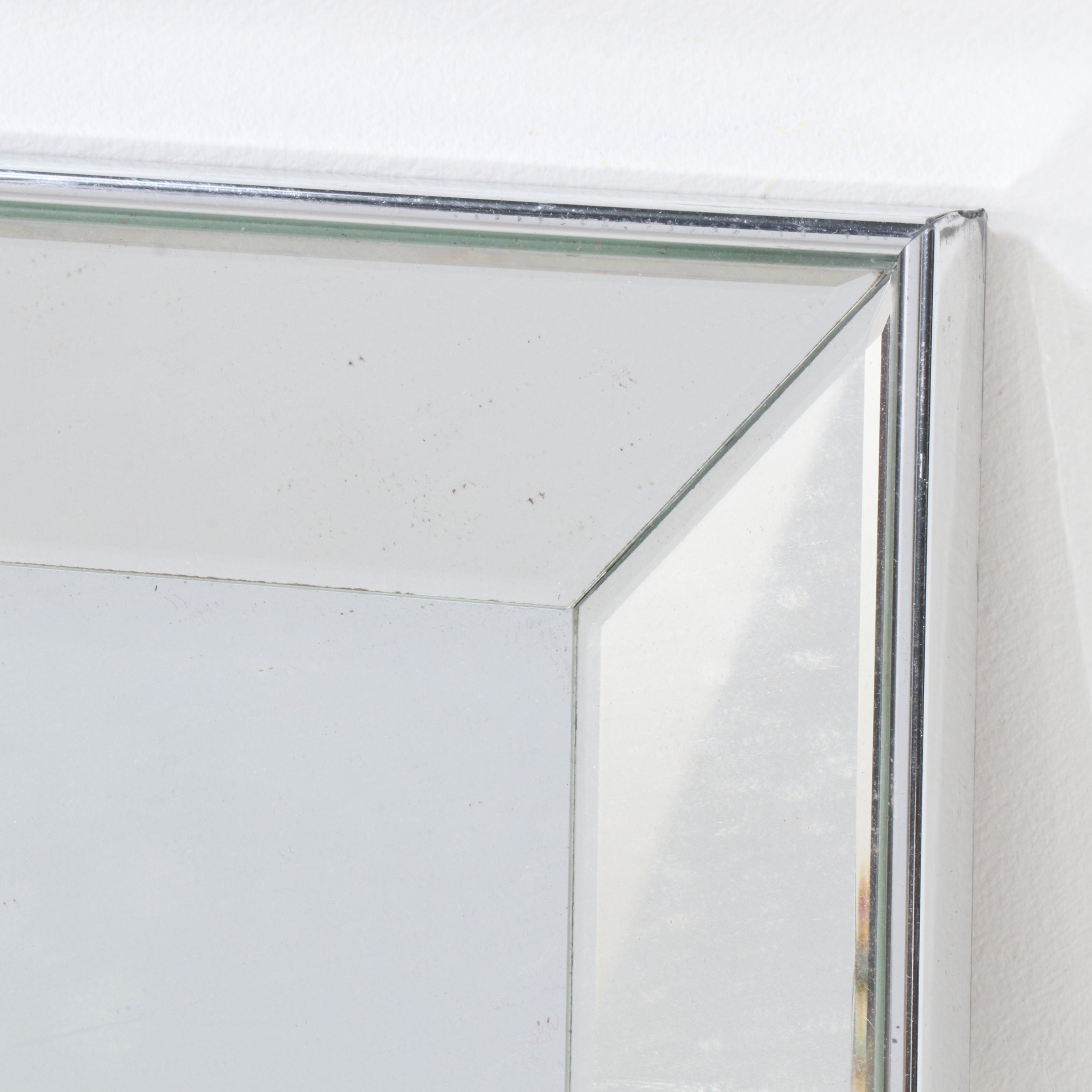 Contemporary Silvered Beveled Wall Mirrors