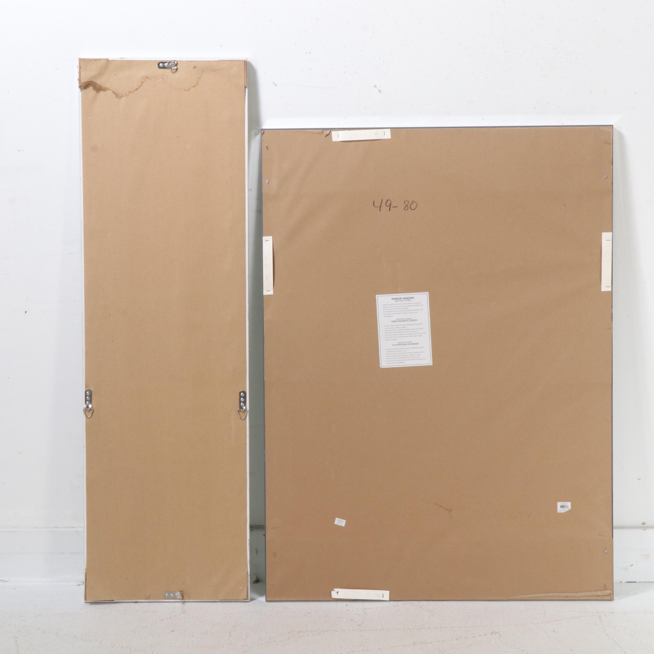 Contemporary Silvered Beveled Wall Mirrors