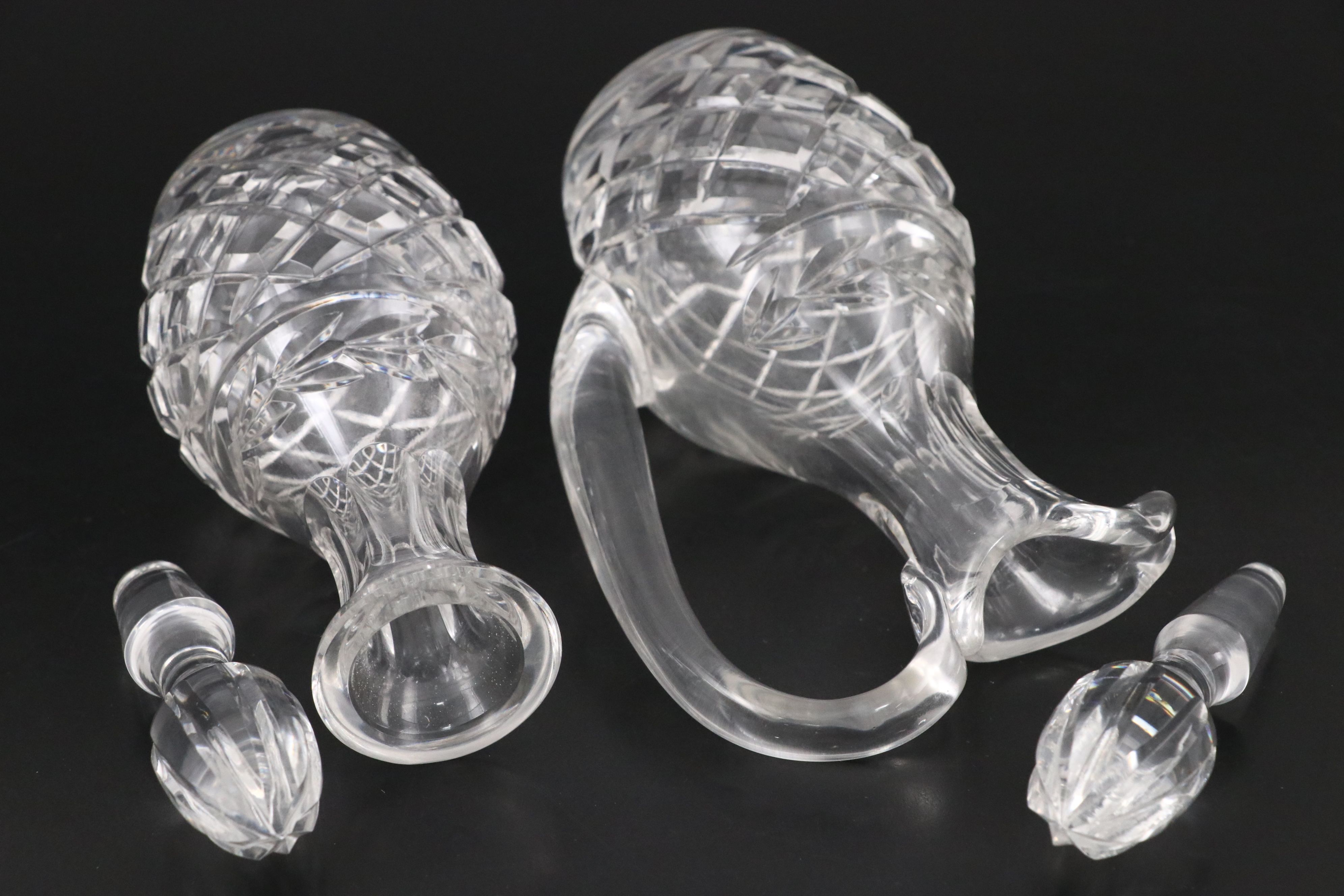 Waterford Crystal "Glandore" Cruet and Vinegar Bottle with Bowls