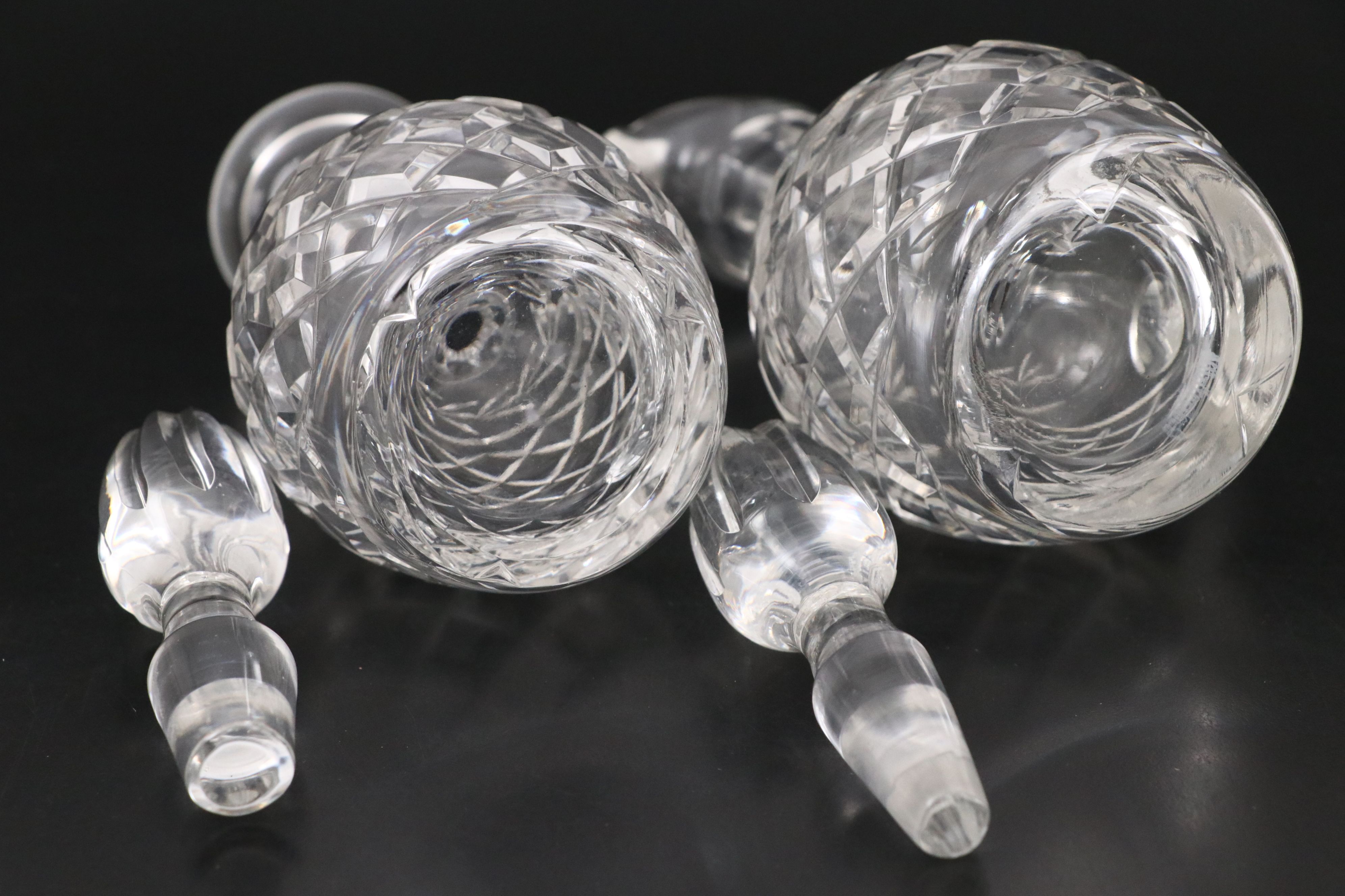 Waterford Crystal "Glandore" Cruet and Vinegar Bottle with Bowls