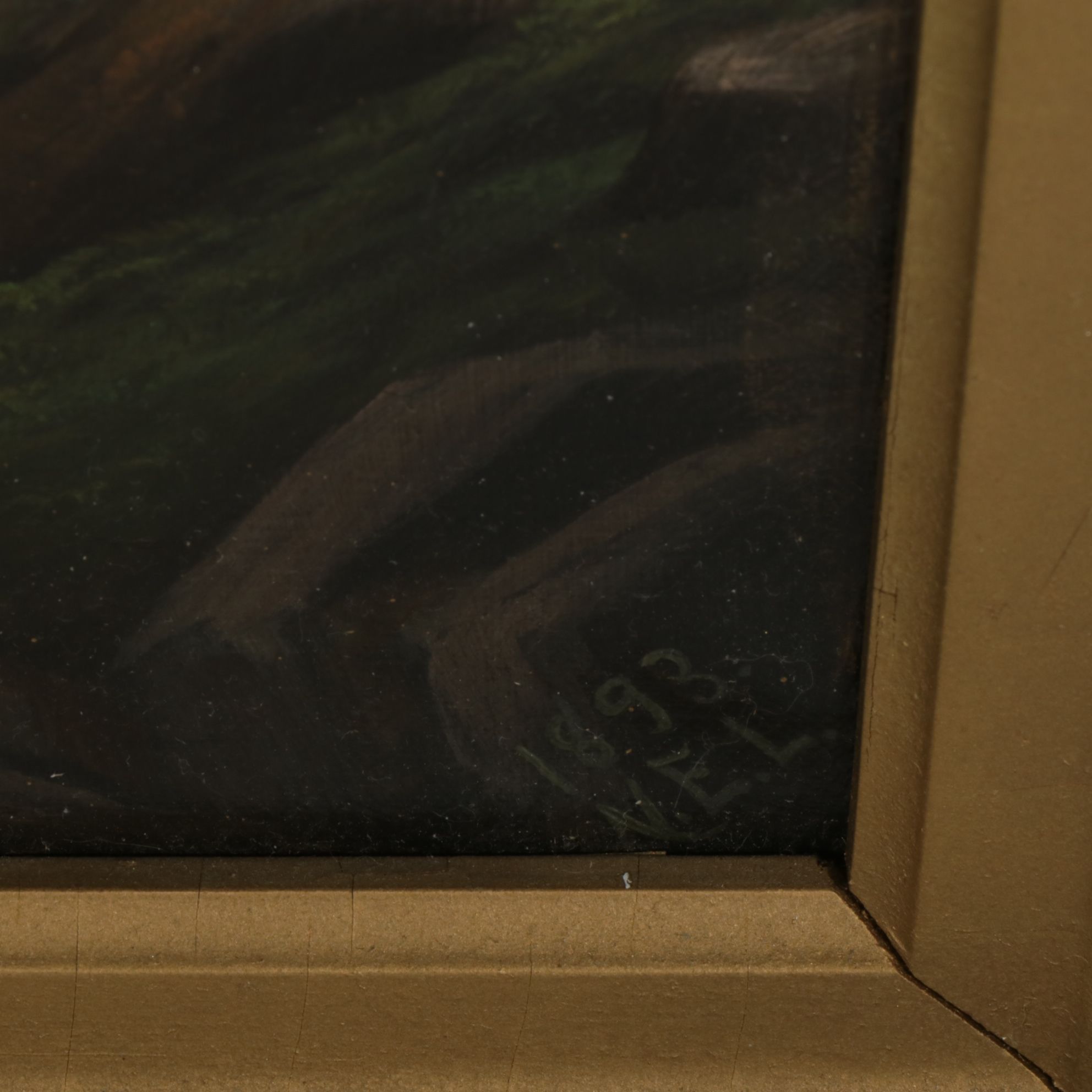 American School Western Landscape Oil Painting of Mt. McLaughlin, 1893