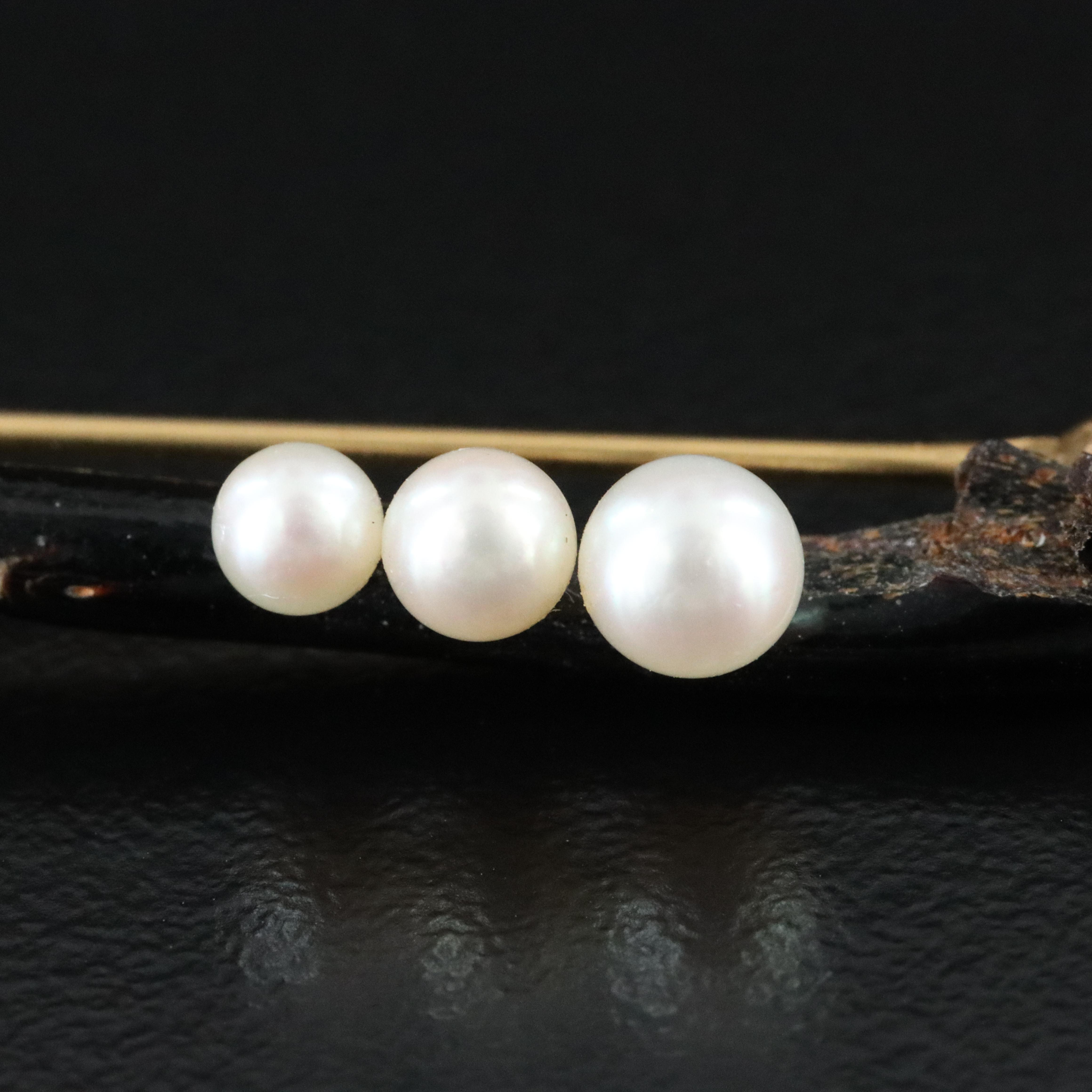 Black Coral and Pearl Brooch