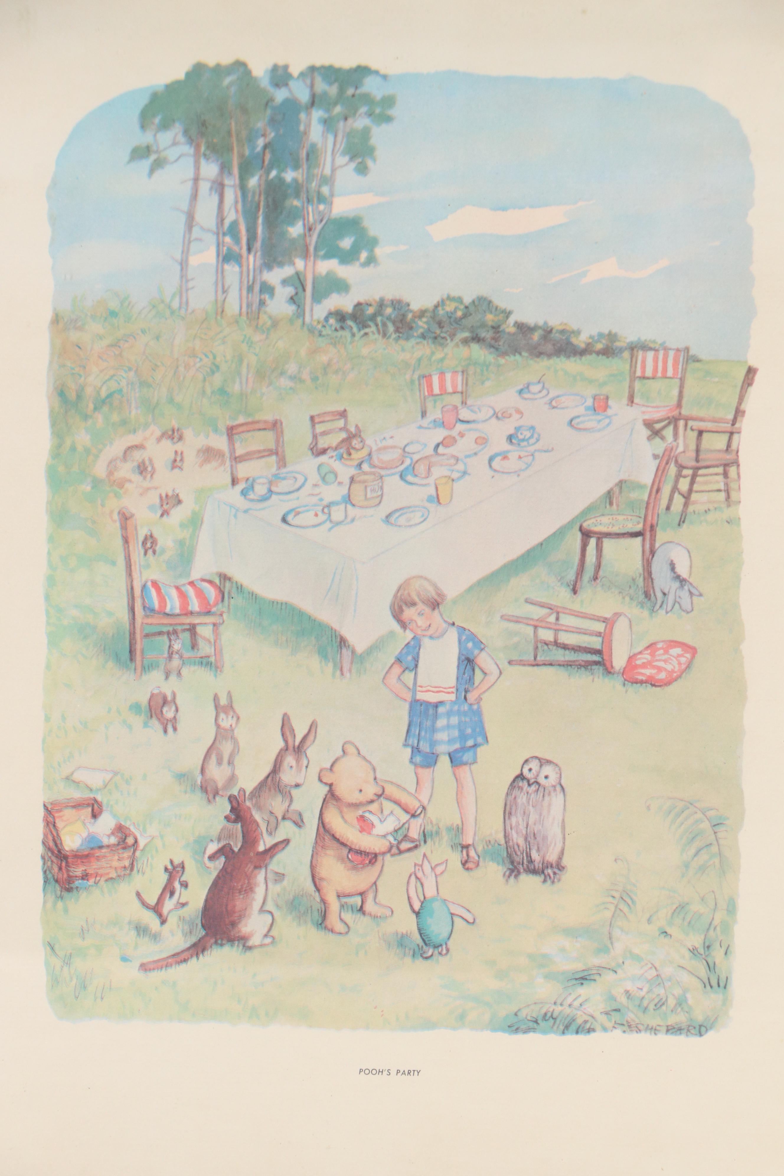 Three Offset Lithographs from Winnie-the-Pooh Books, 20th Century