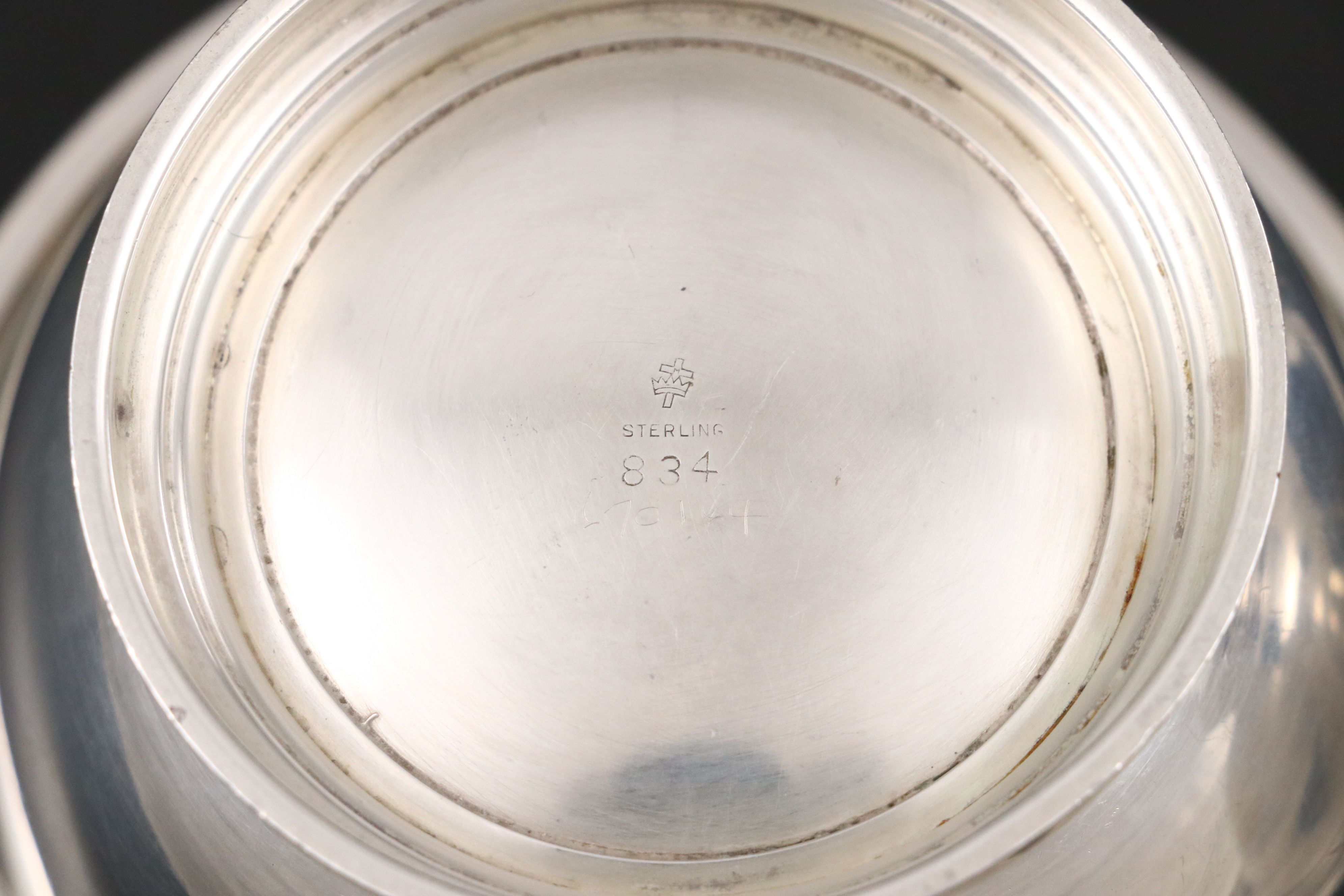 Sterling Silver Plate, Bowls, Weighted Candlesticks and Shakers